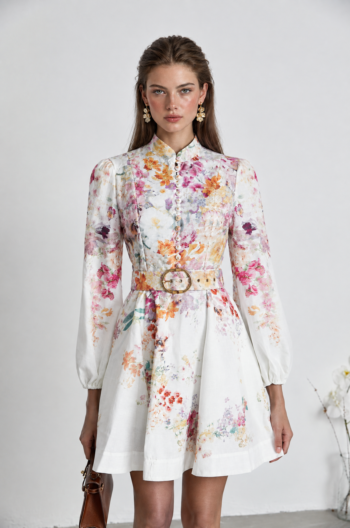 Bianca floral-print mini dress
