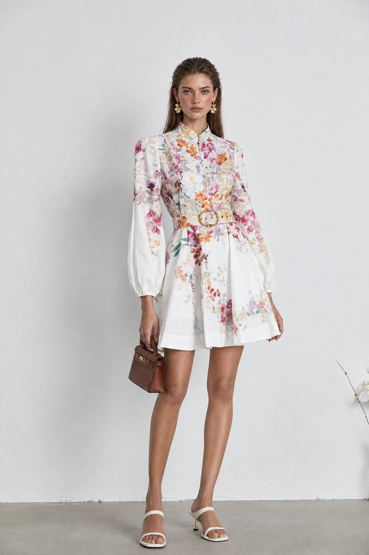 Bianca floral-print mini dress