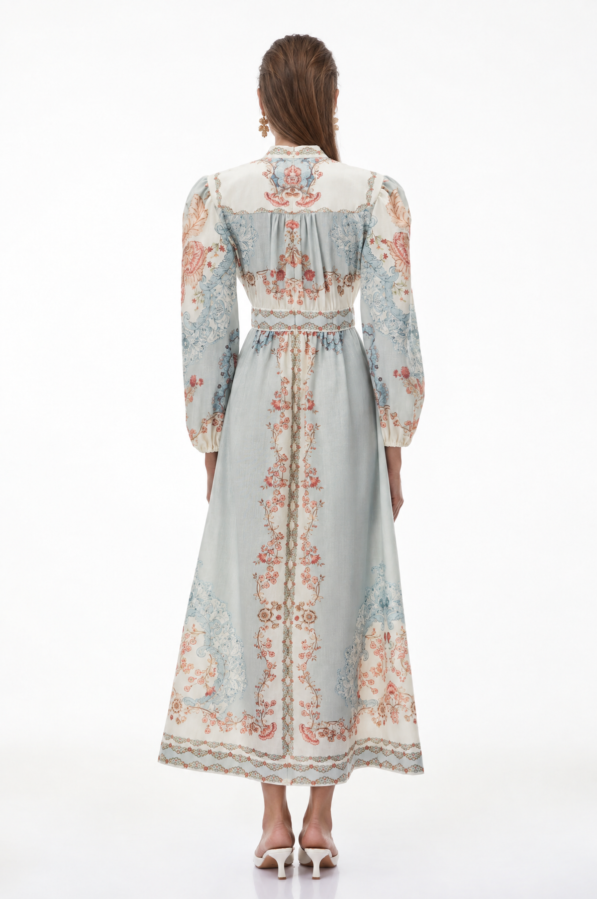 Grace Blue Floral Print Maxi Dress