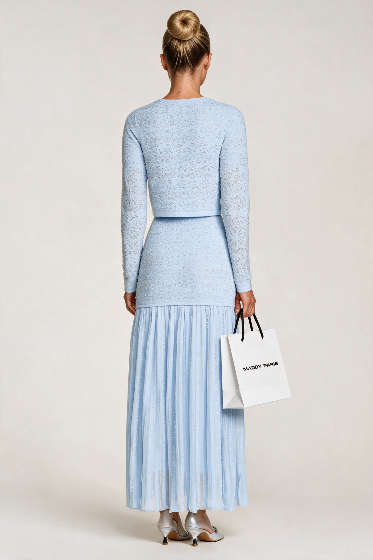 Sandro Levana beaded knit cardigan - Light Blue
