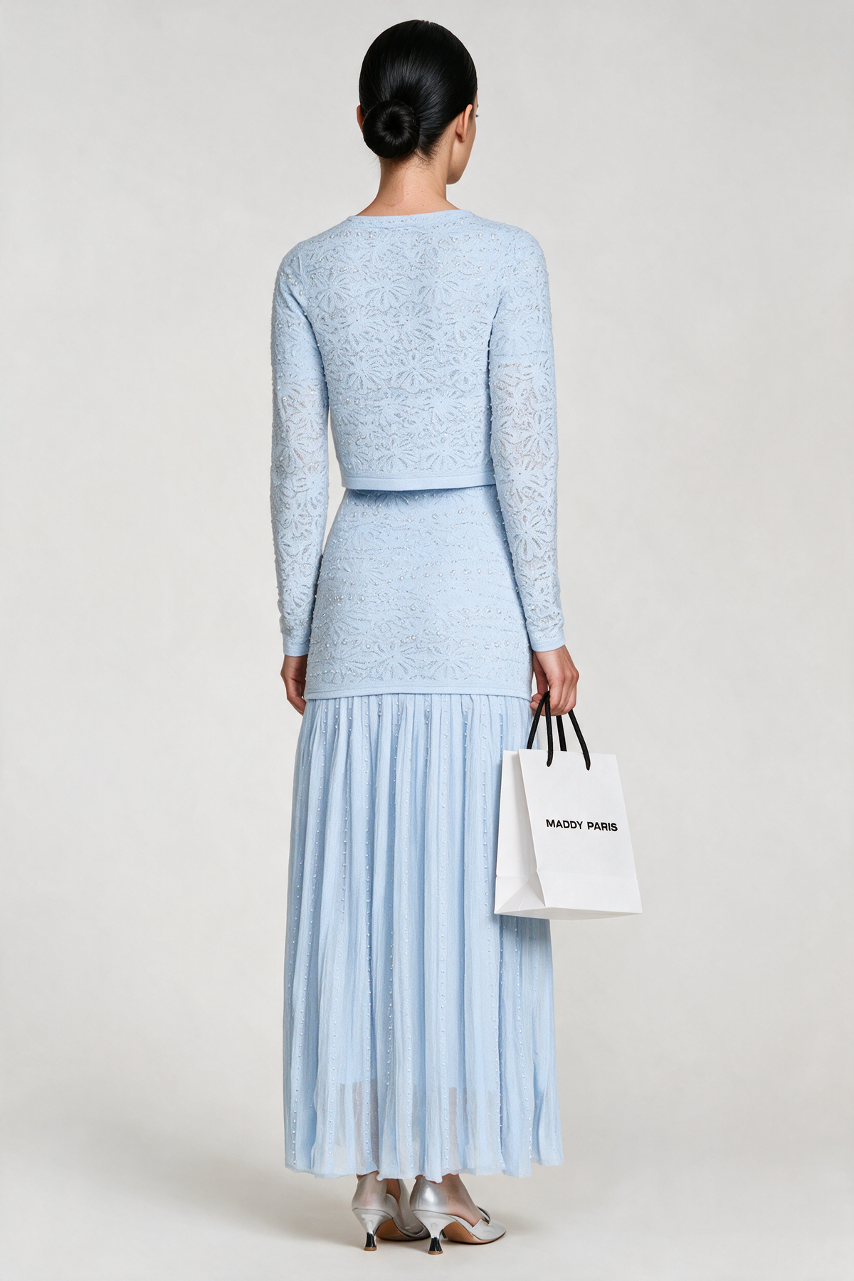 Sandro Levana beaded knit cardigan - Light Blue