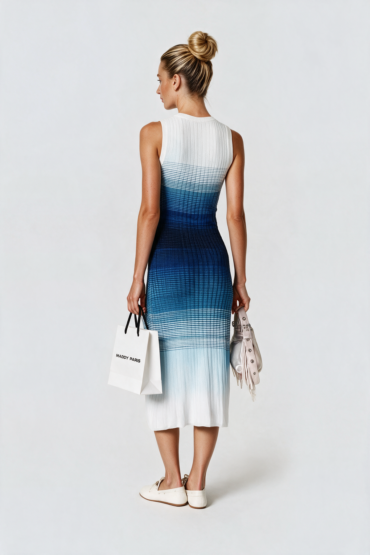 Sandro Ombre Sea knit maxi dress - Blue