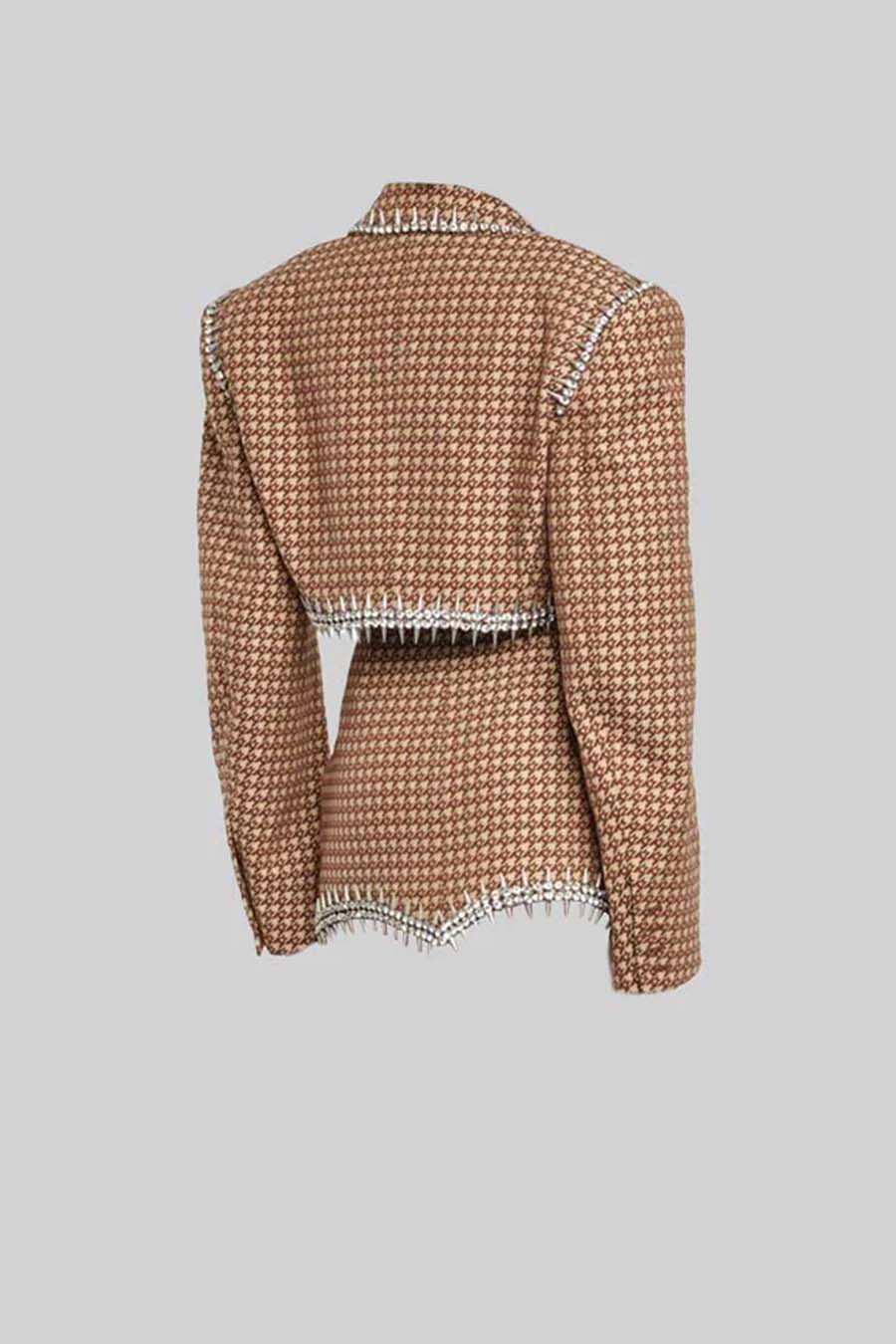 Silver Spikes Elegant 2 Piece Set - Brown And Beige