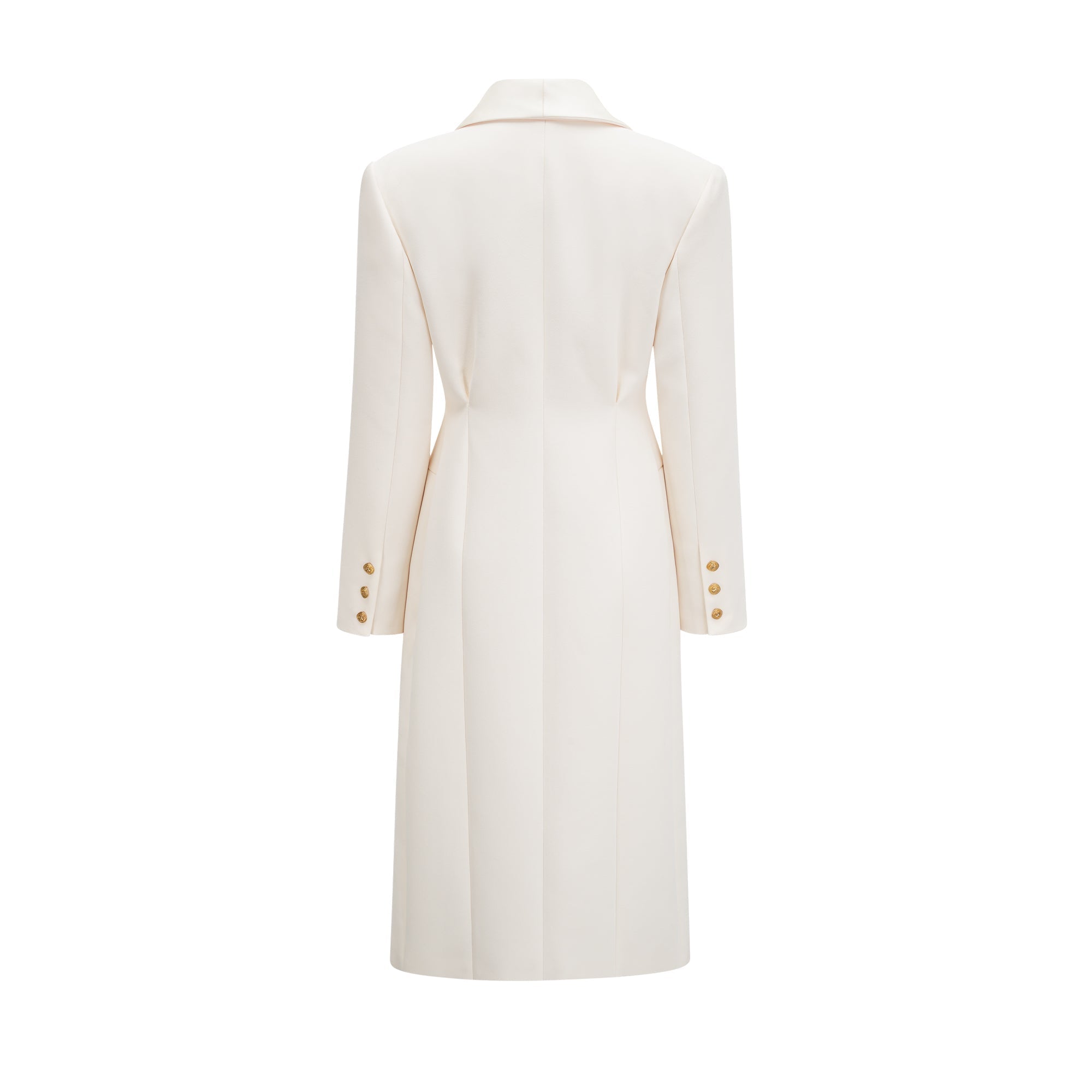 Illyria white single-breasted long coat