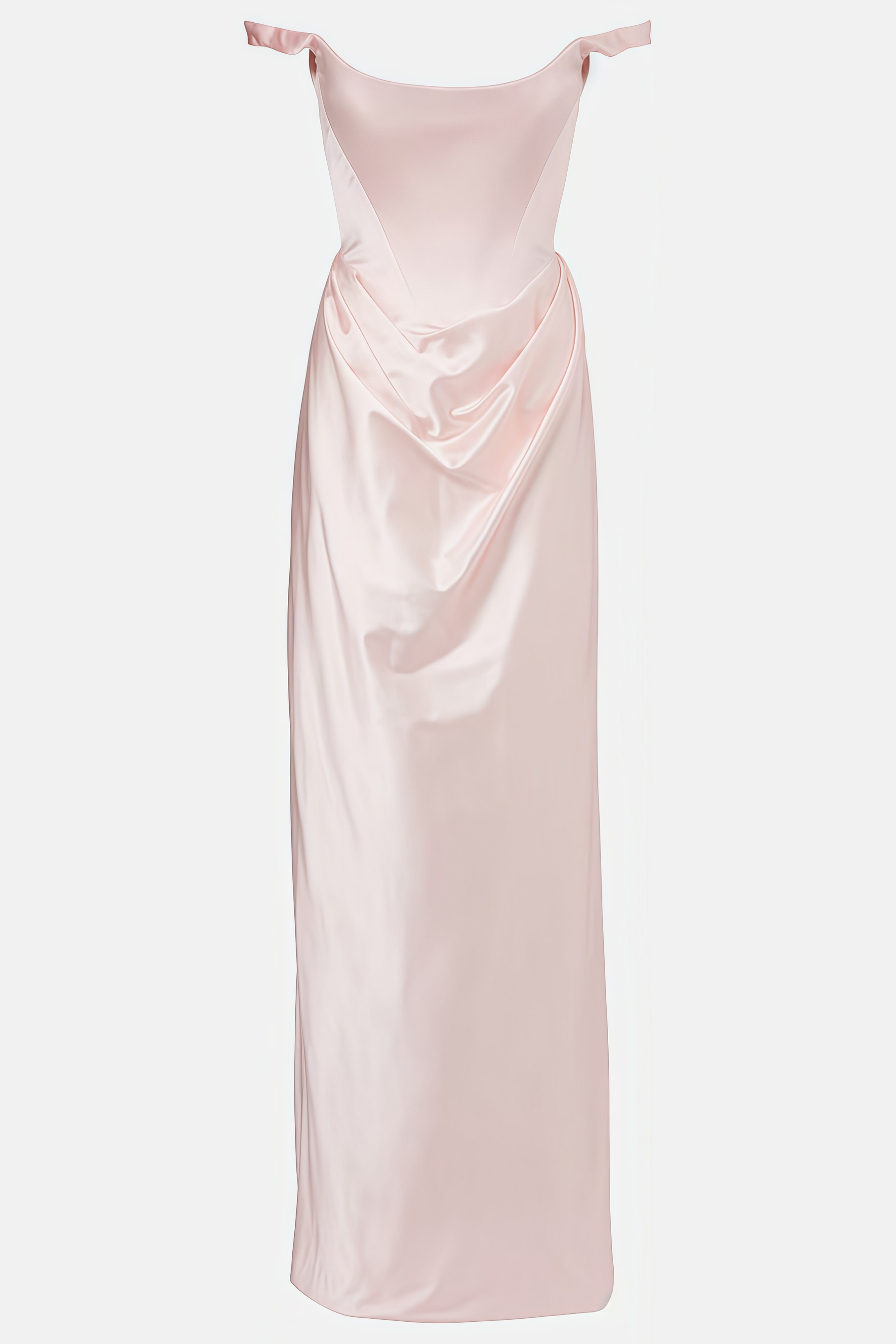 Fiona Pink Satin Square Neck Maxi Dress