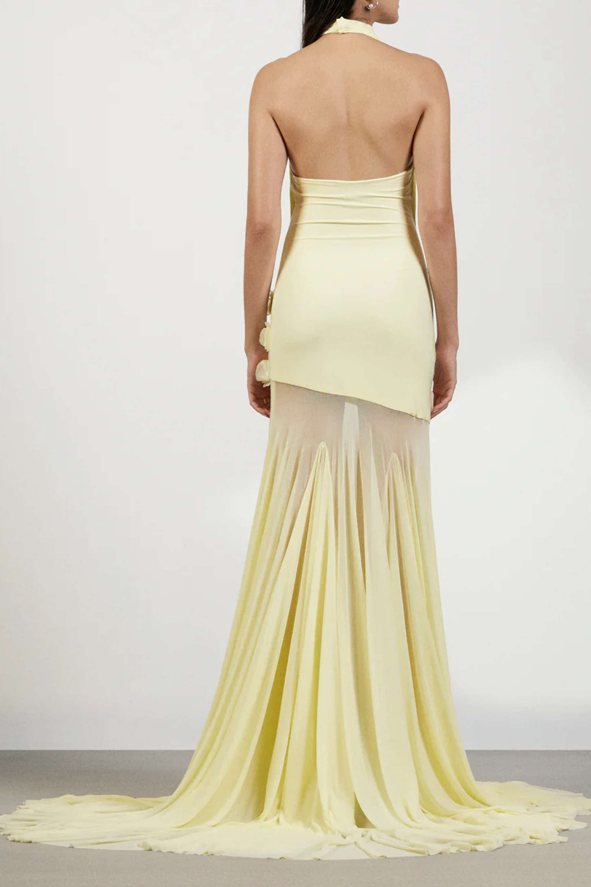 Yvette Yellow 3D Petal Mermaid Maxi Dress