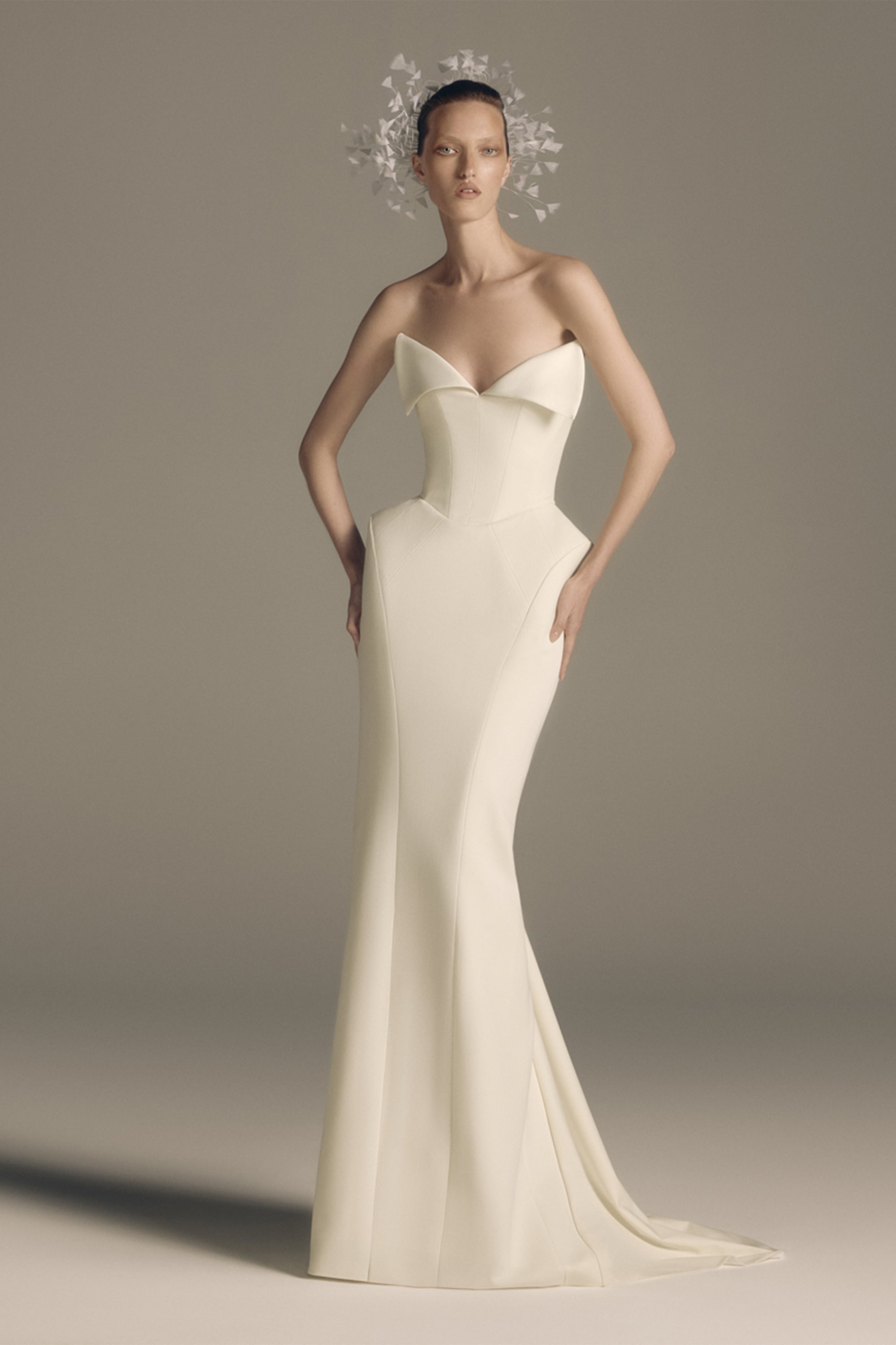 Alba White Barrel Waist Corset Maxi Dress