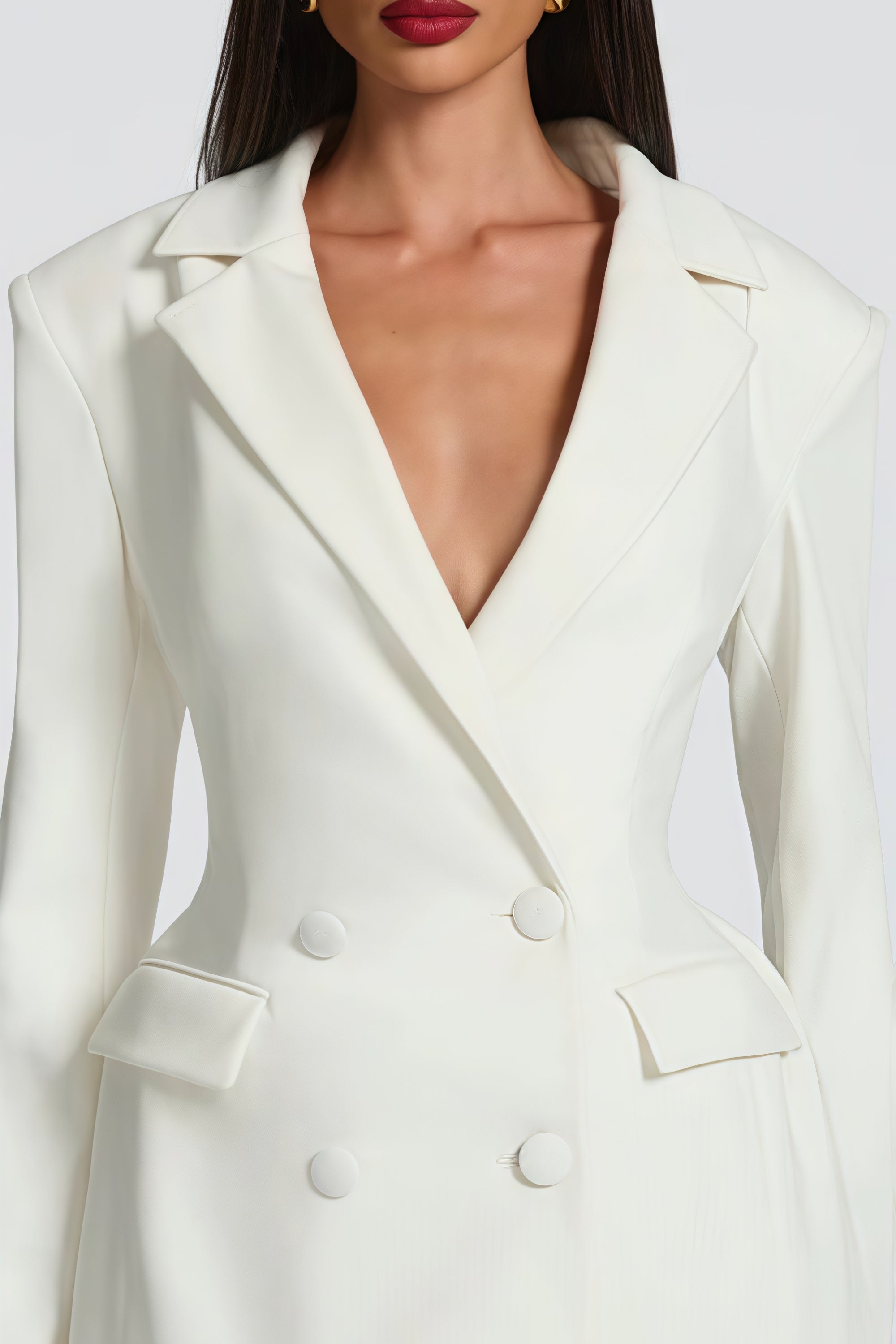 Osanne White Double Breasted Blazer Mini Dress (Final Sale)