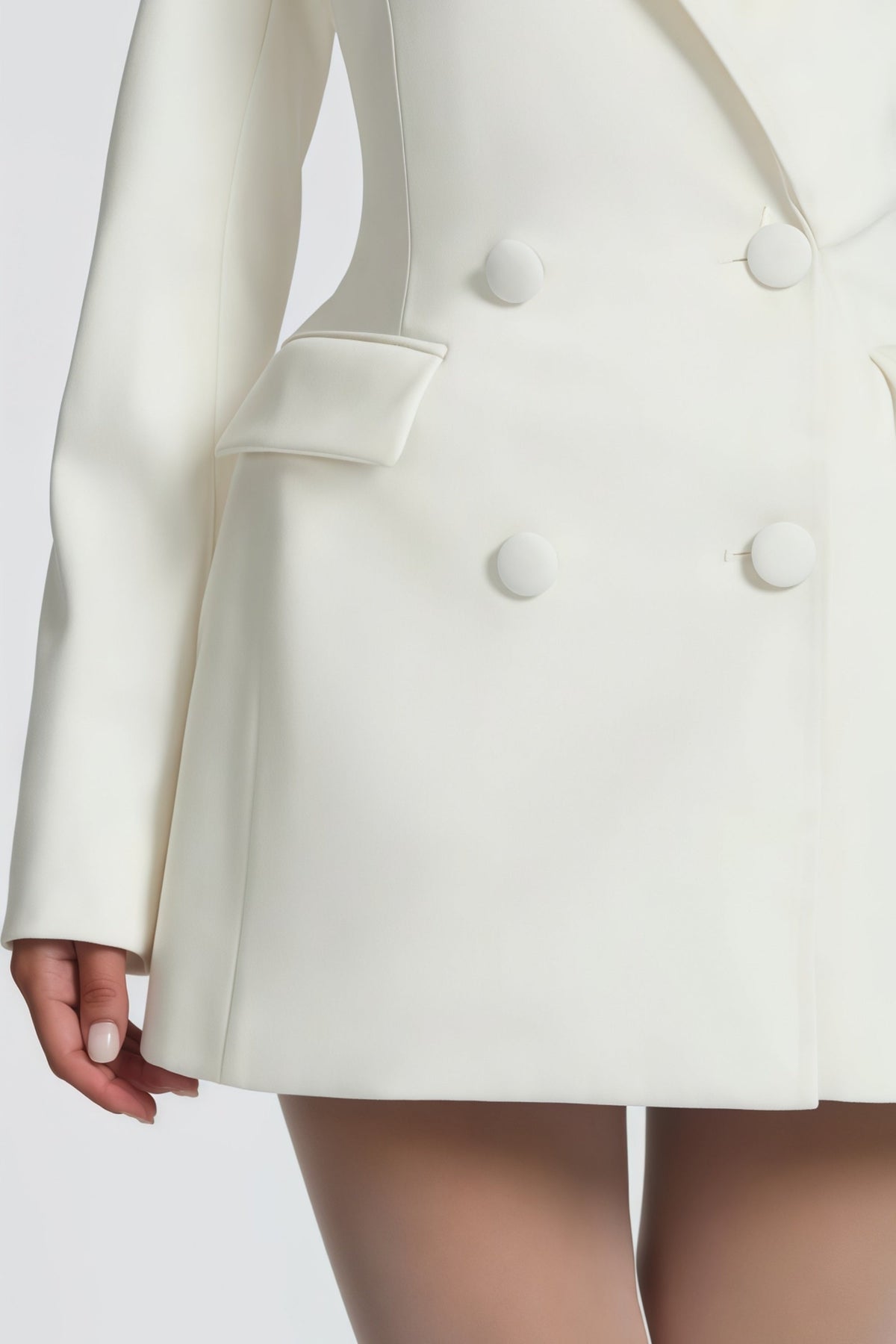 Osanne White Double Breasted Blazer Mini Dress (Final Sale)