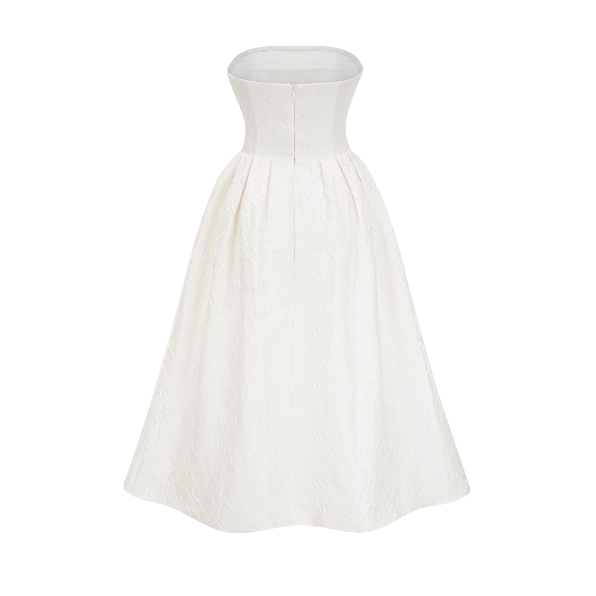 Ingrid white bowknot embroidered midi dress (US Only)