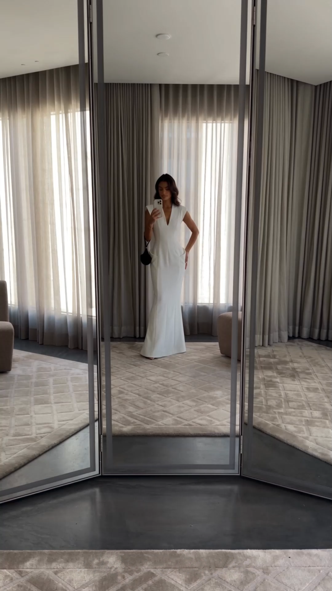 ione white plunge neck sculpted maxi dress