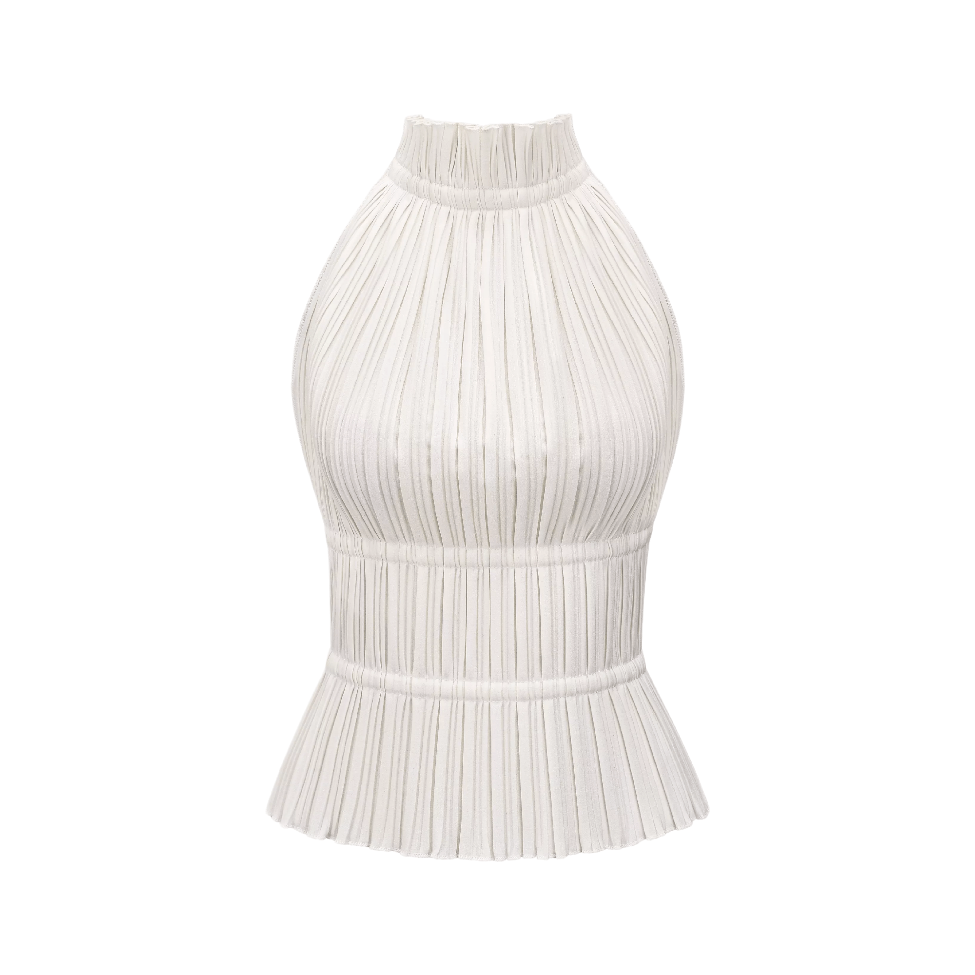 Milisent open-back pleated top & skirt matching set