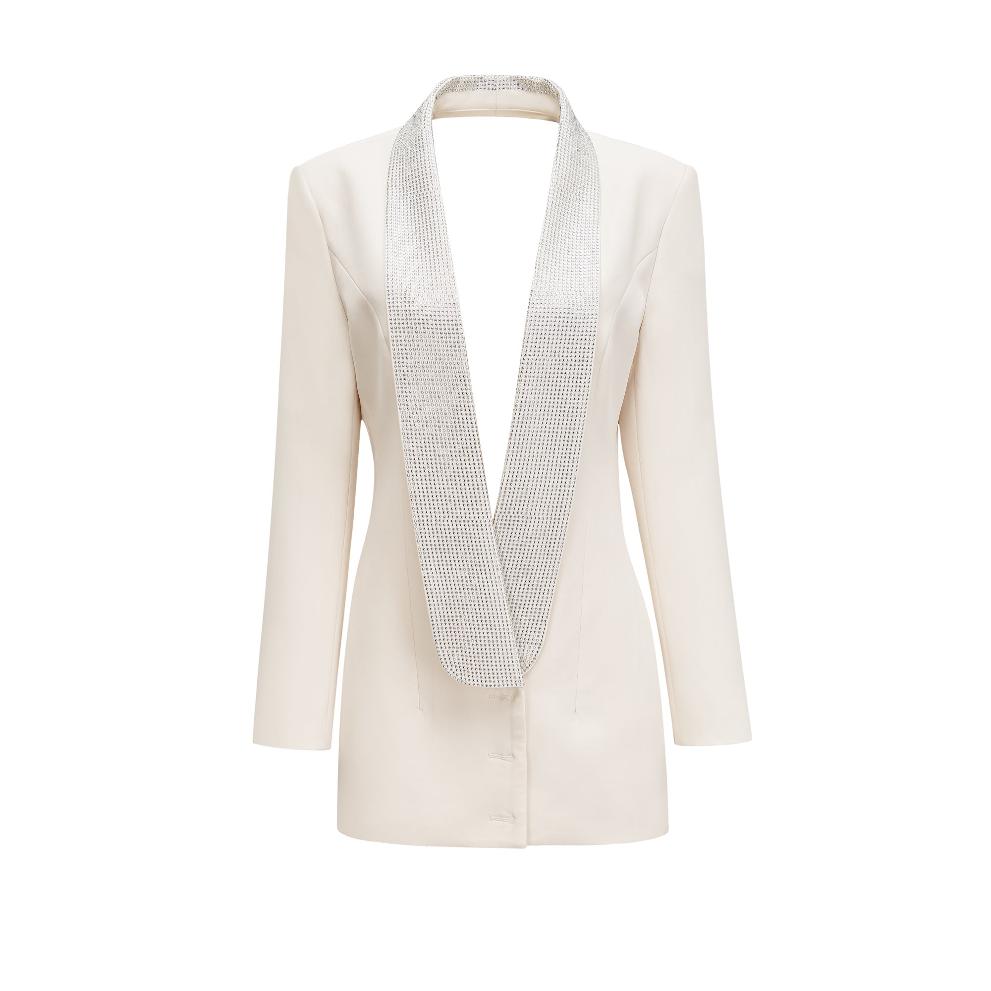 Jeanne crystal-embellished tailored dress coat