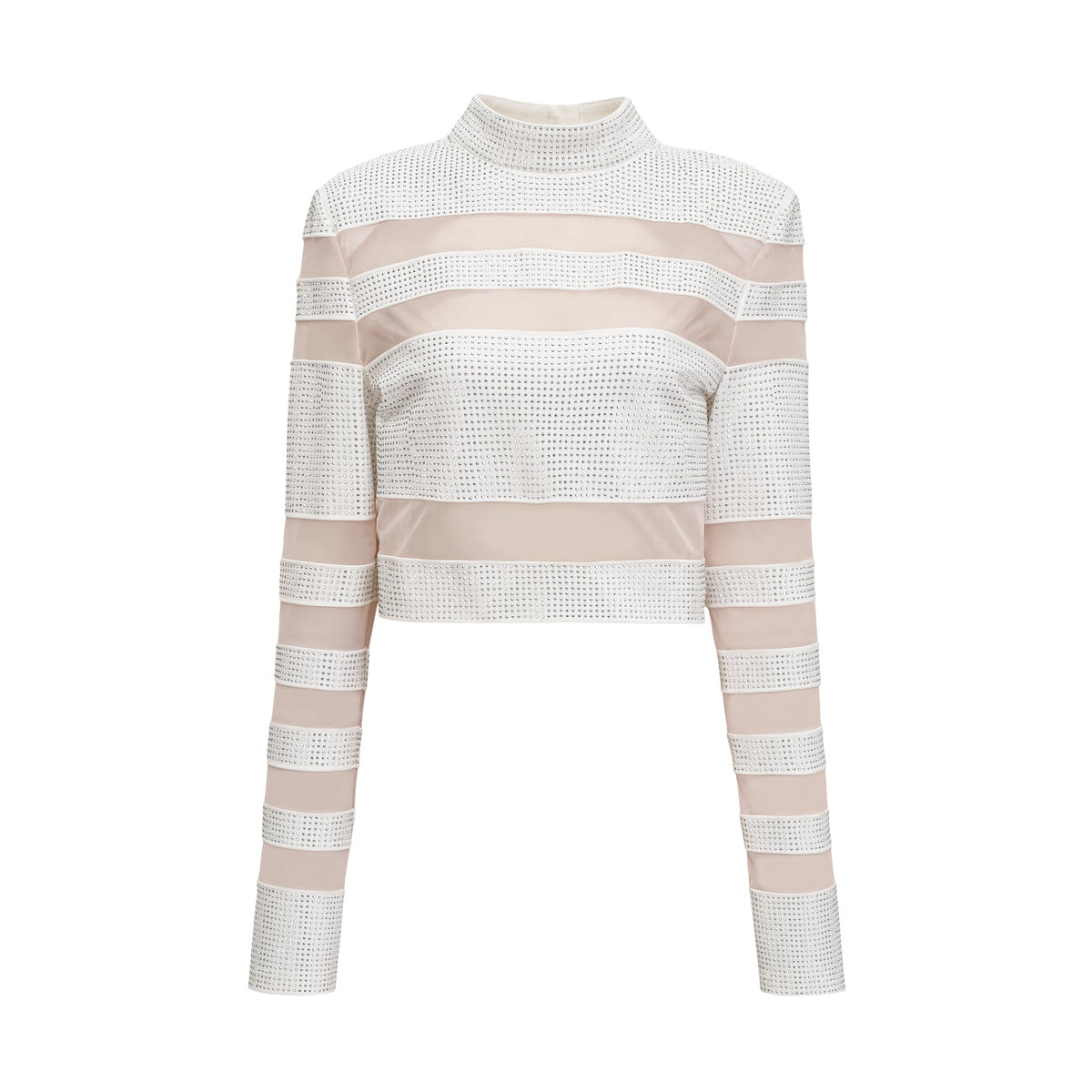 Jeanne semi-sheer panelled top