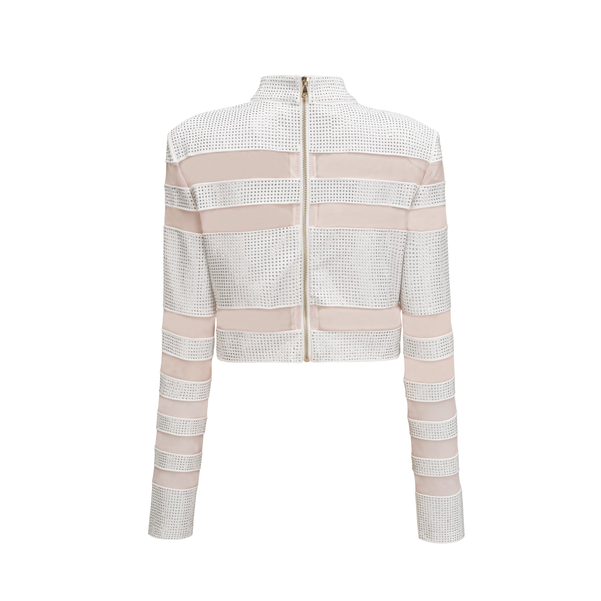 Jeanne semi-sheer panelled top