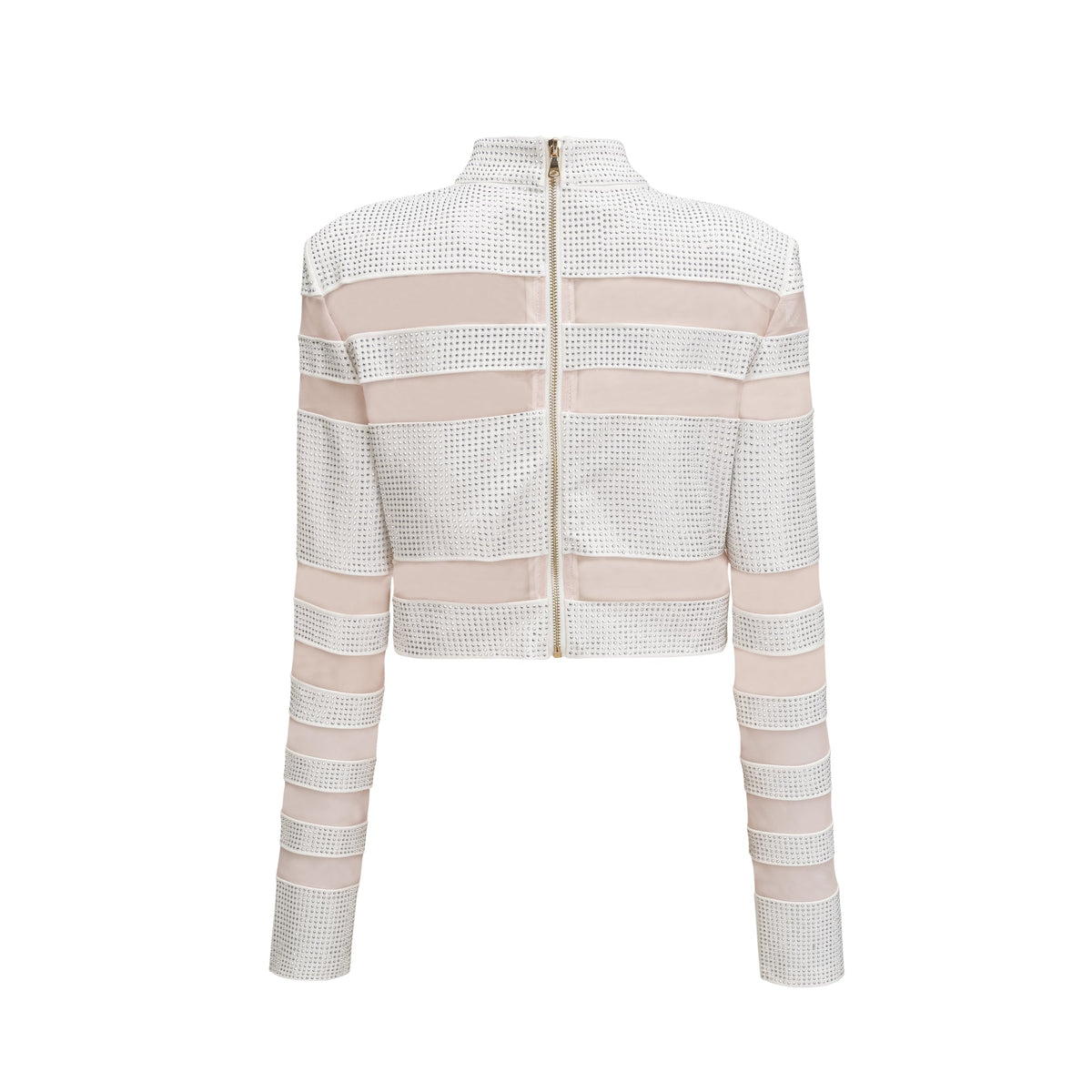 Jeanne semi-sheer panelled top