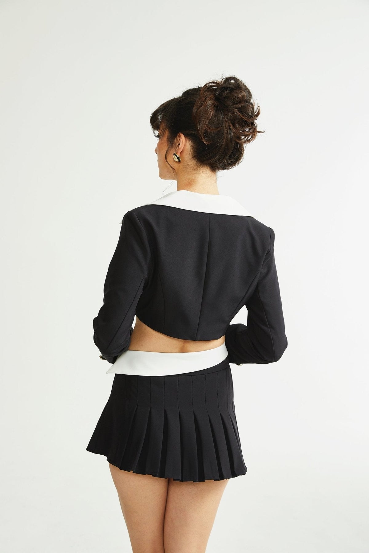 Juliette black jacket & skirt matching set - Black