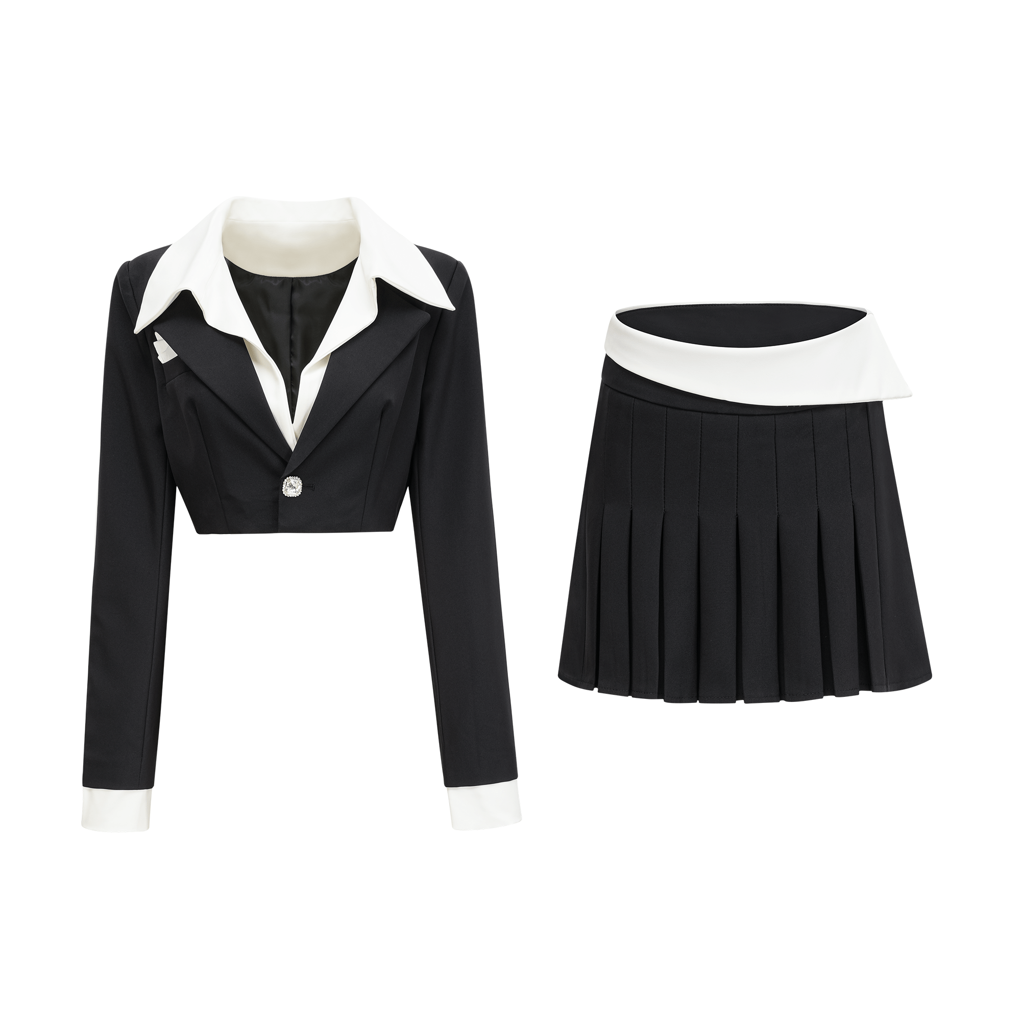 Juliette black jacket & skirt matching set