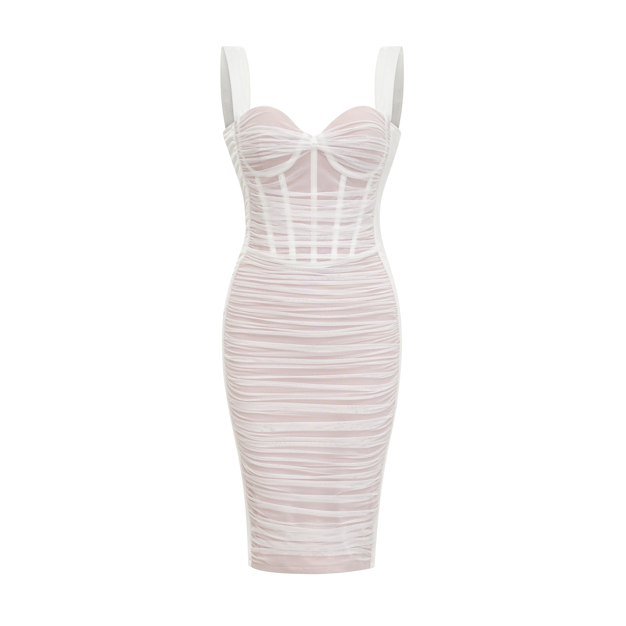 Kéfera white mesh midi dress