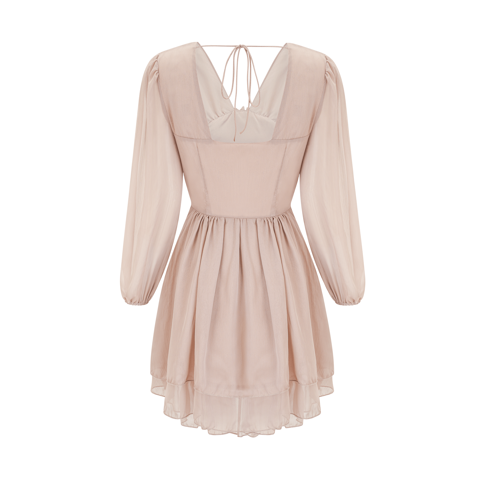 Kordney pink layered ruffled long-sleeve mini dress (US Only)