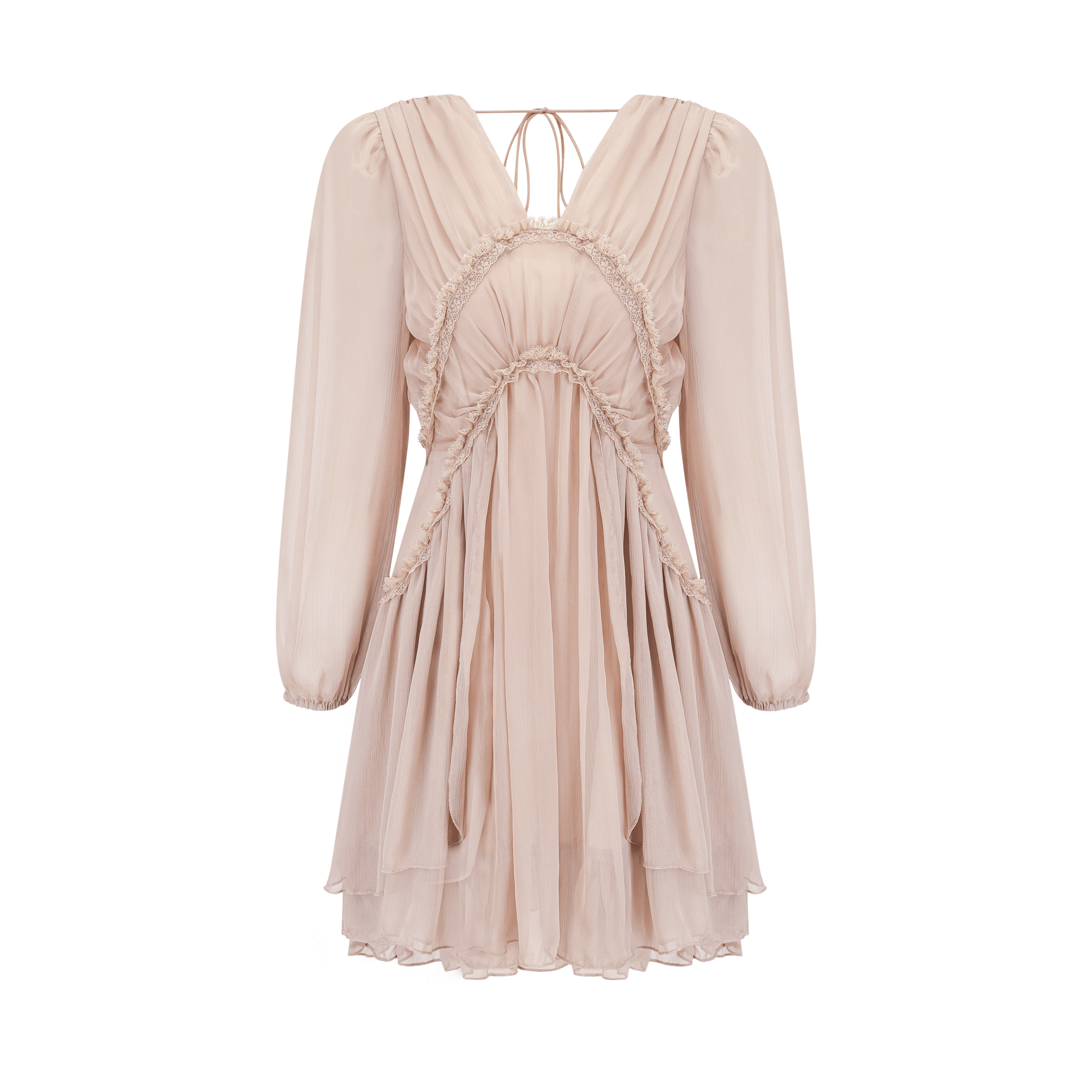 Kordney pink layered ruffled long-sleeve mini dress (US Only)