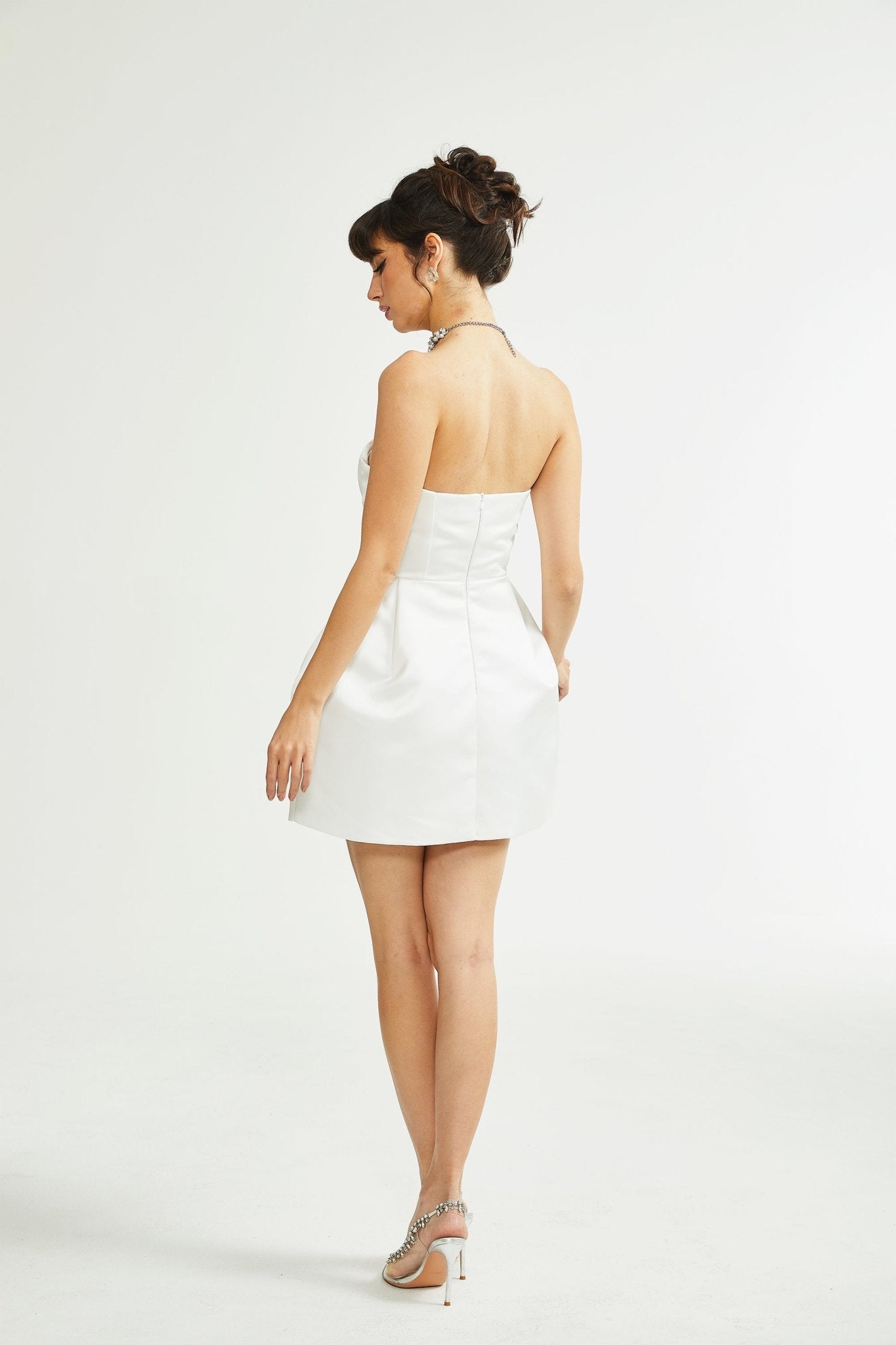 Laure white bustier off-shoulder mini dress (US Only)