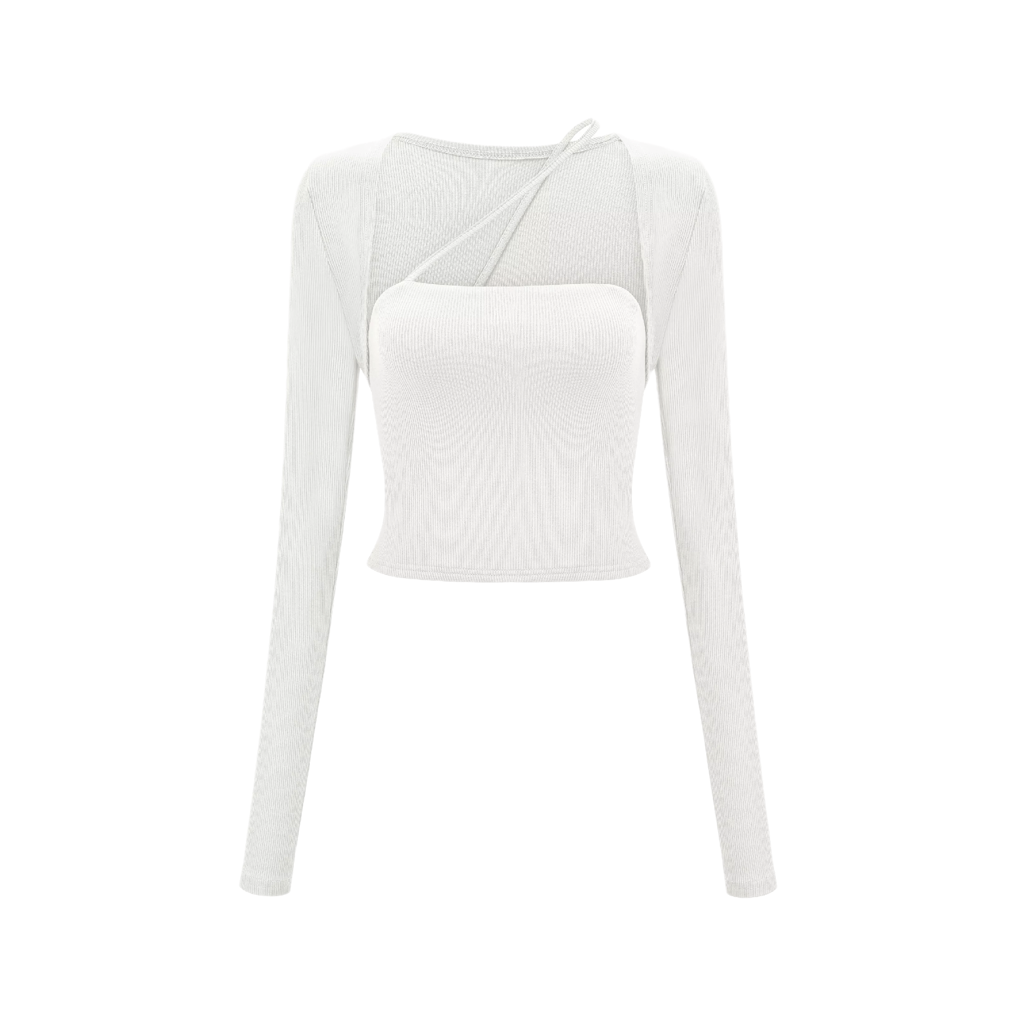 Leave the Door Open-scoop-neck spaghetti detail top (US Only)