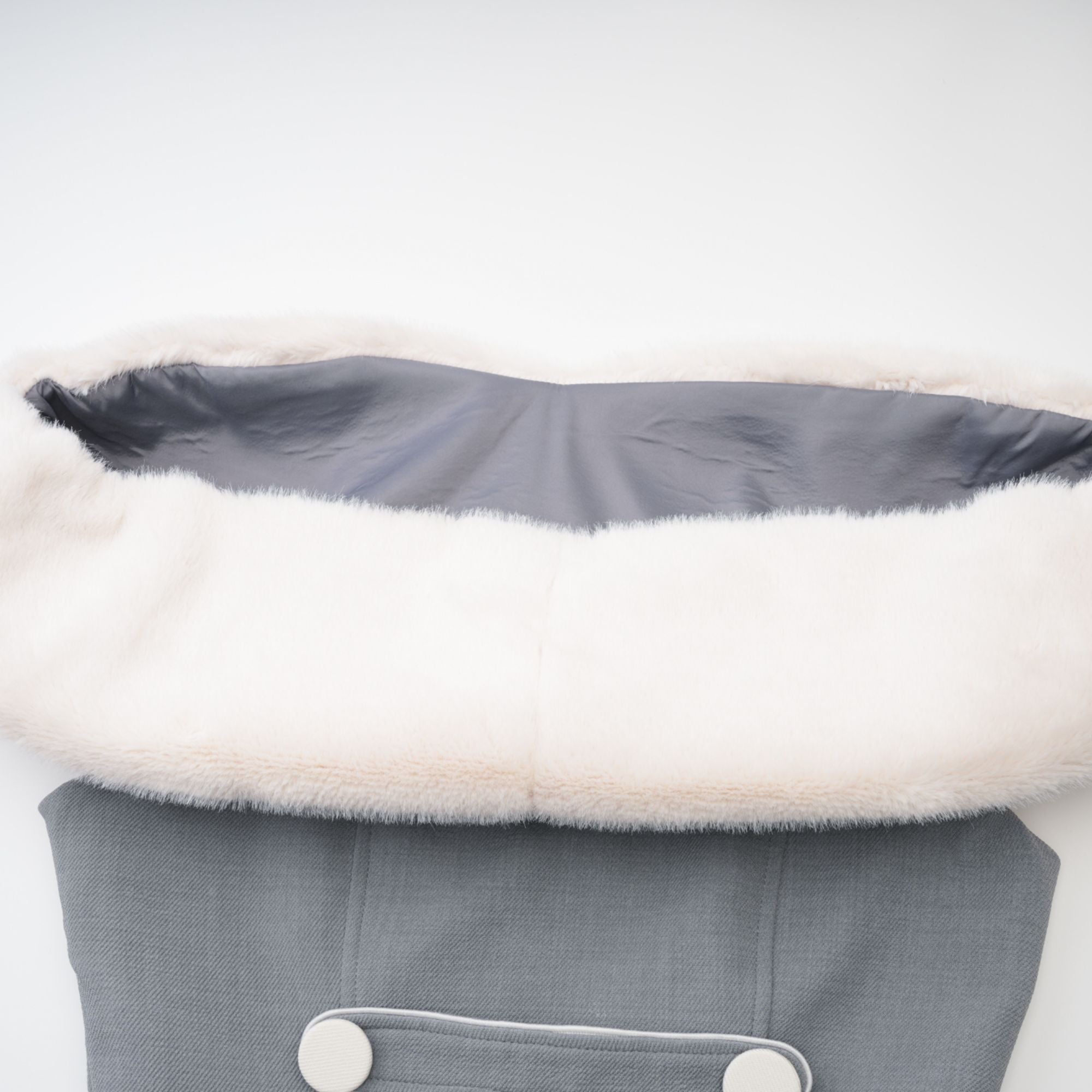 Lina grey faux-fur mini dress