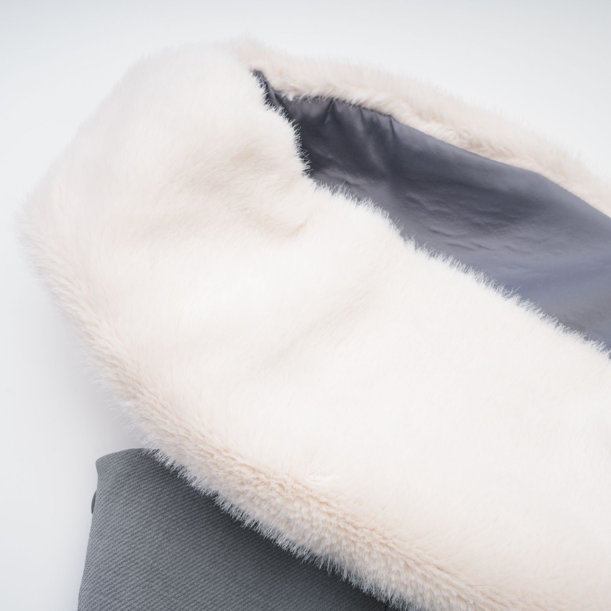 Lina grey faux-fur mini dress