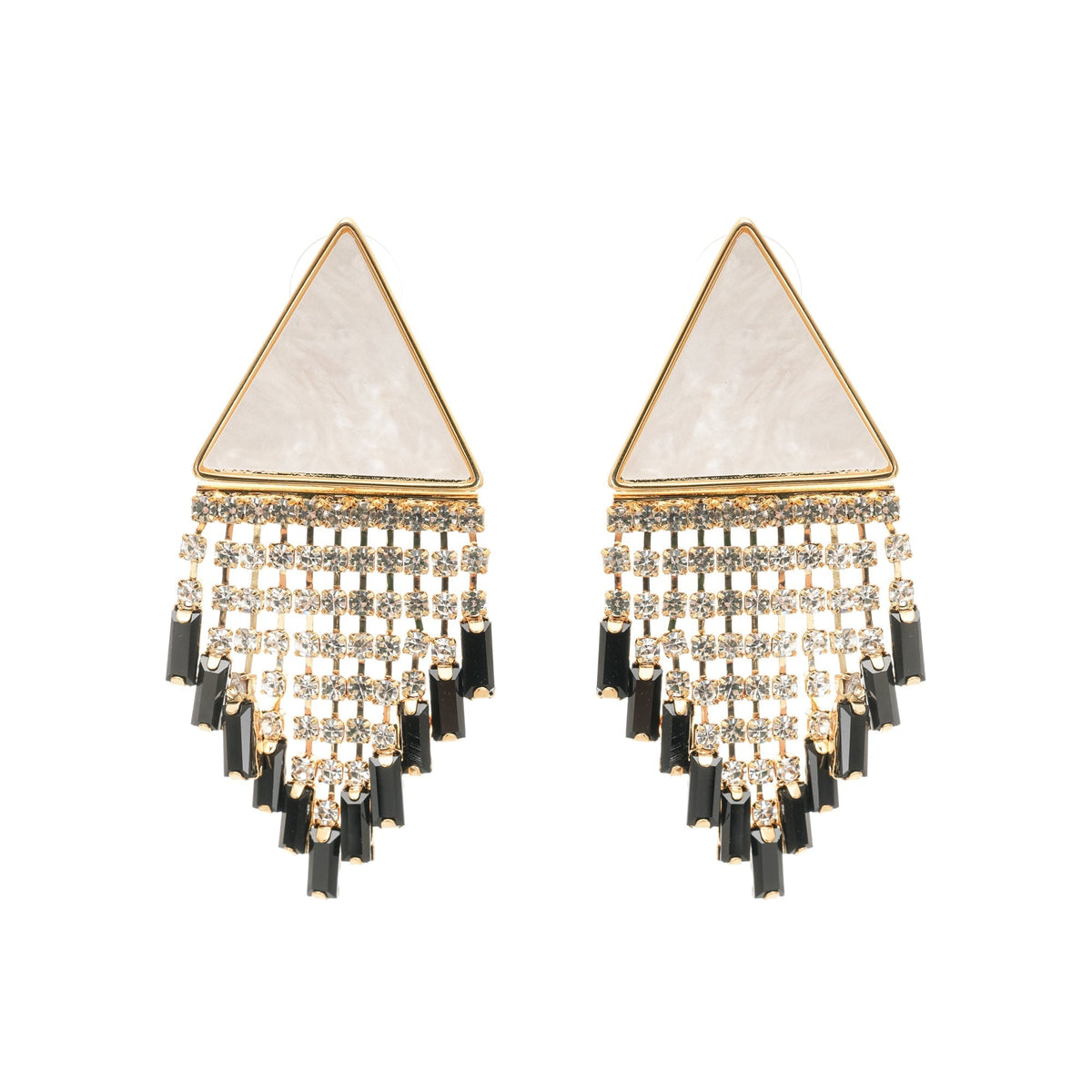 Lisette triangle-shape fringed earrings