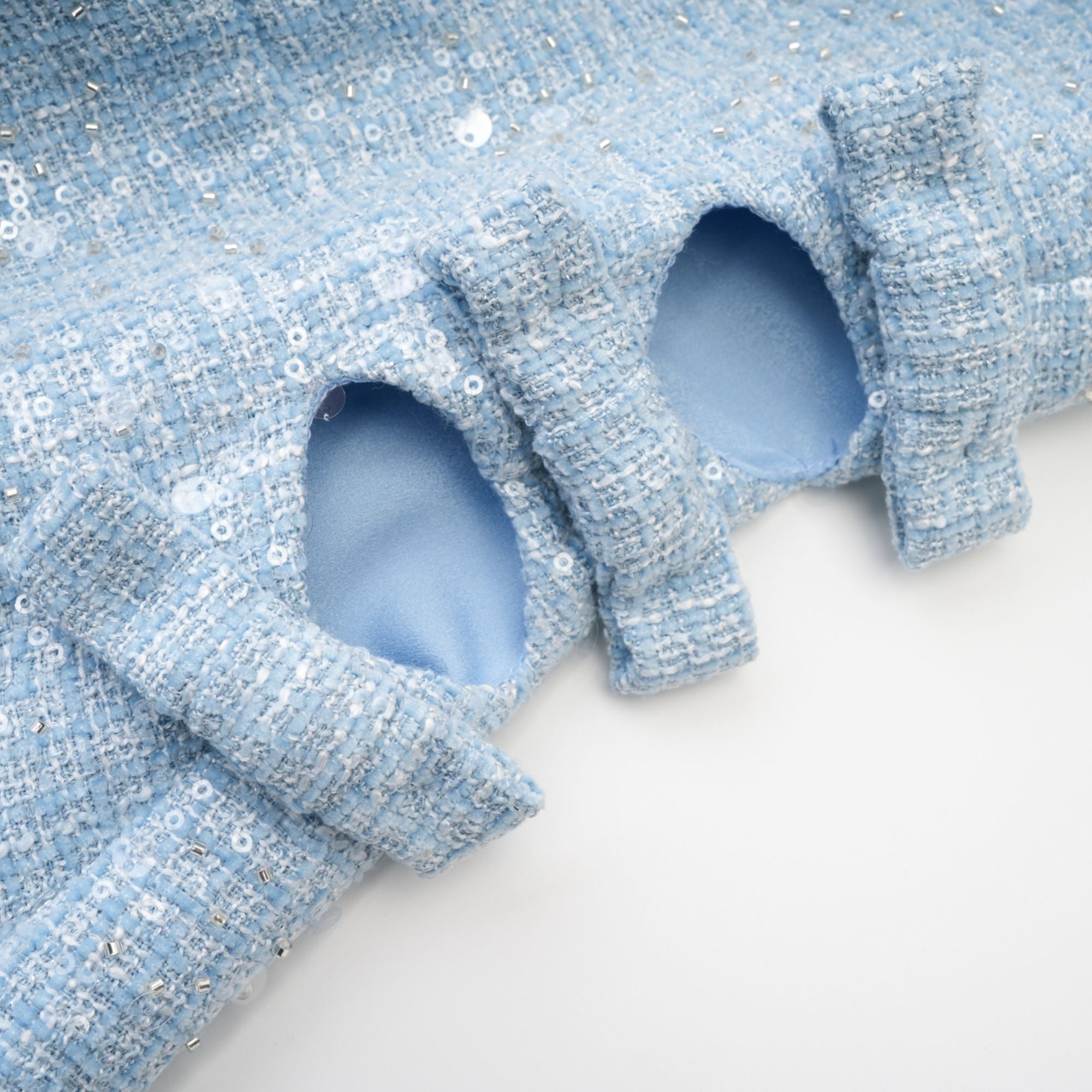 Manon blue tweed sequined mini dress