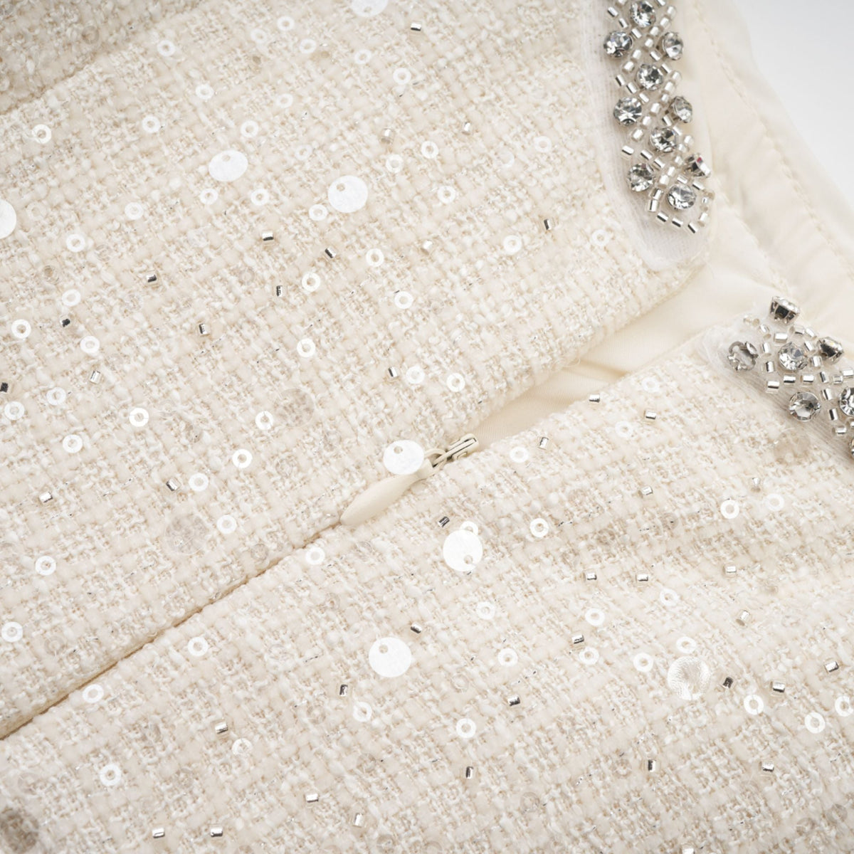 Manon white tweed sequined mini dress