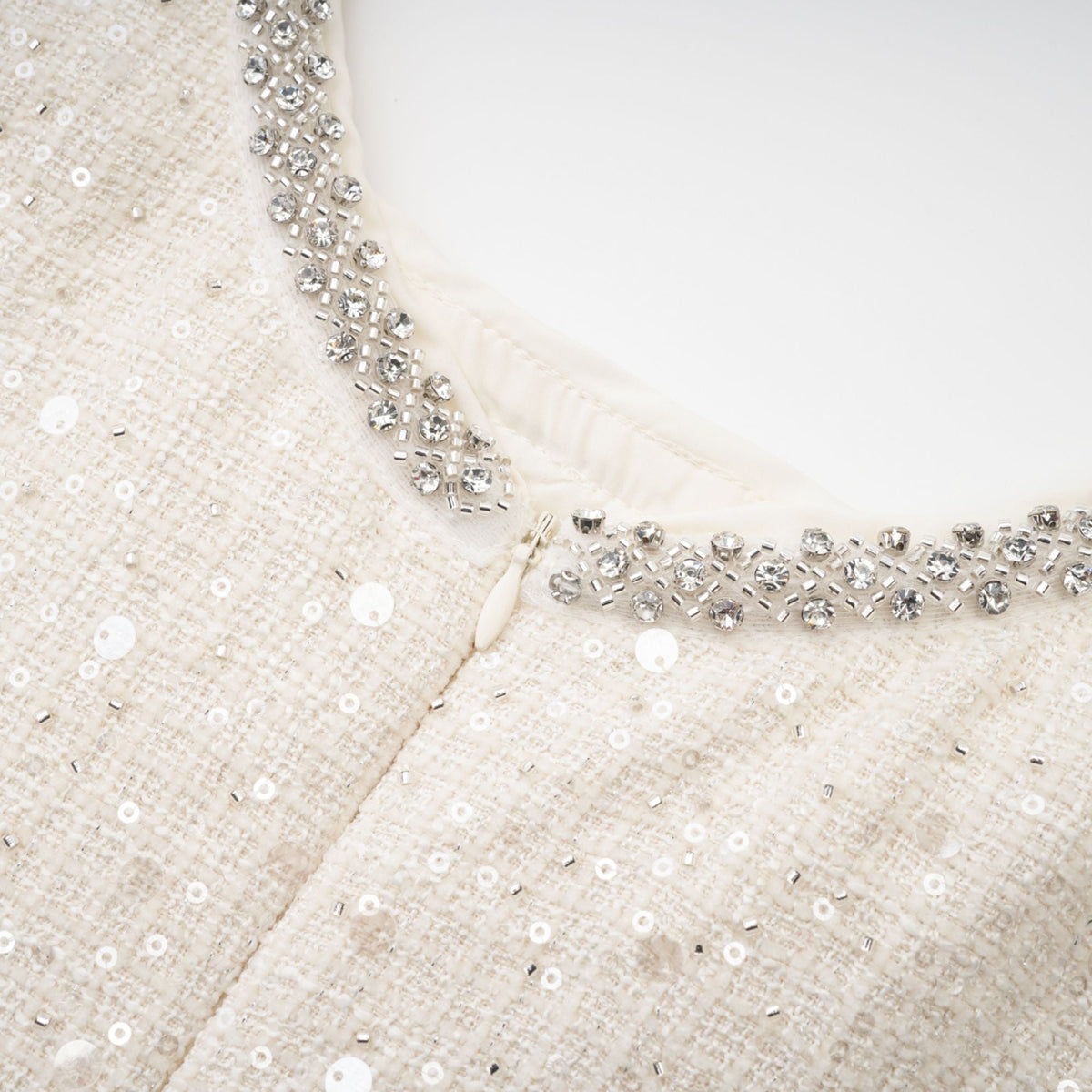 Manon white tweed sequined mini dress