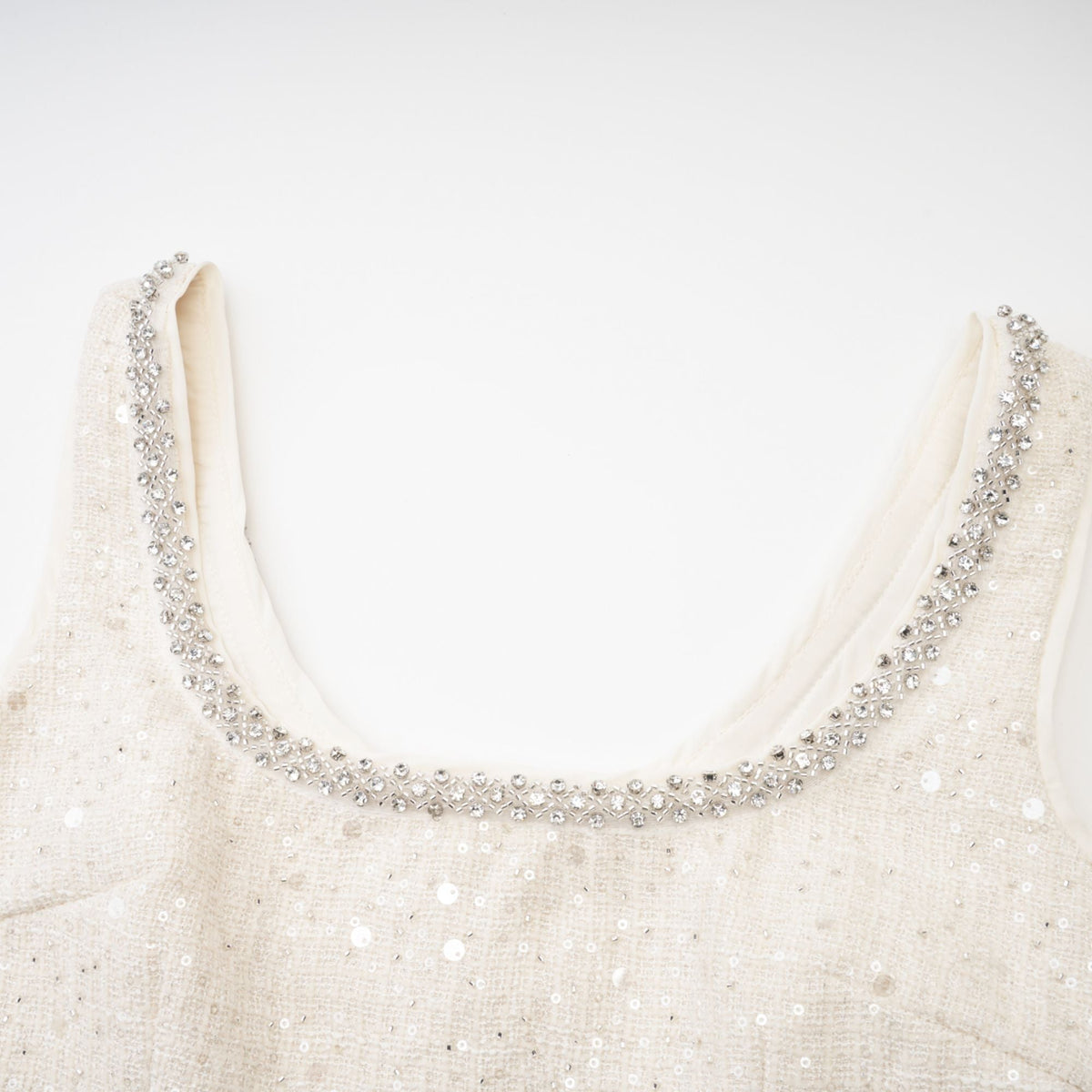 Manon white tweed sequined mini dress