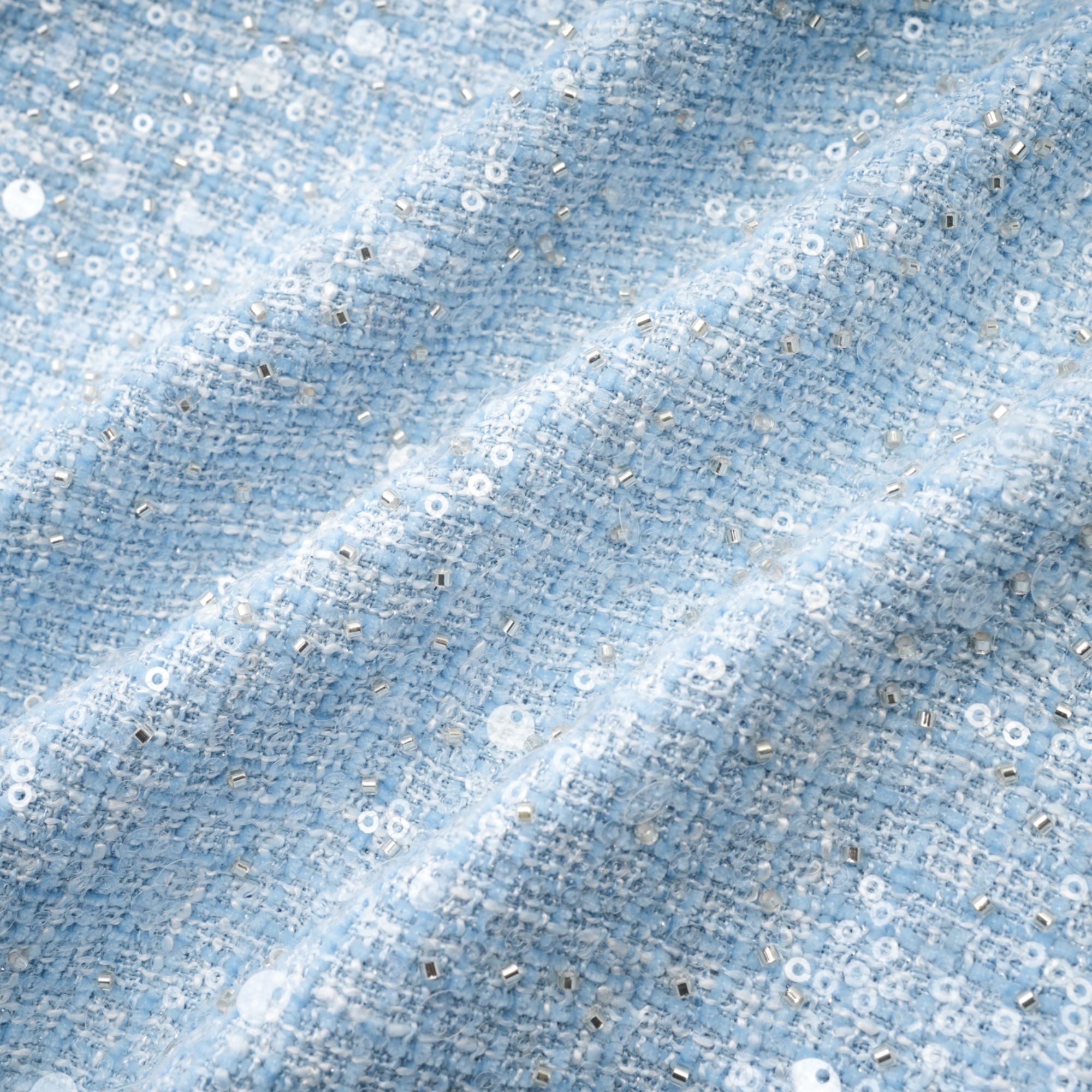 Manon blue tweed sequined mini dress
