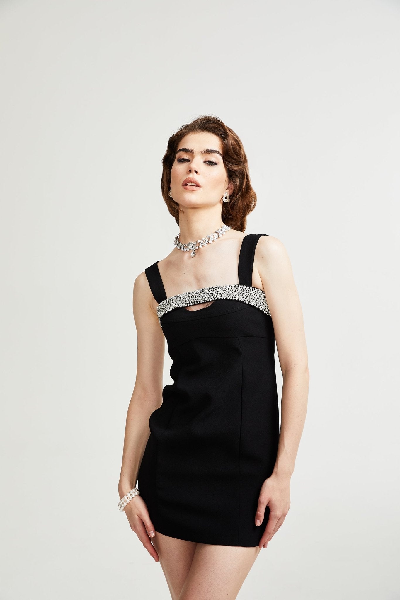 Mathilde black mini dress