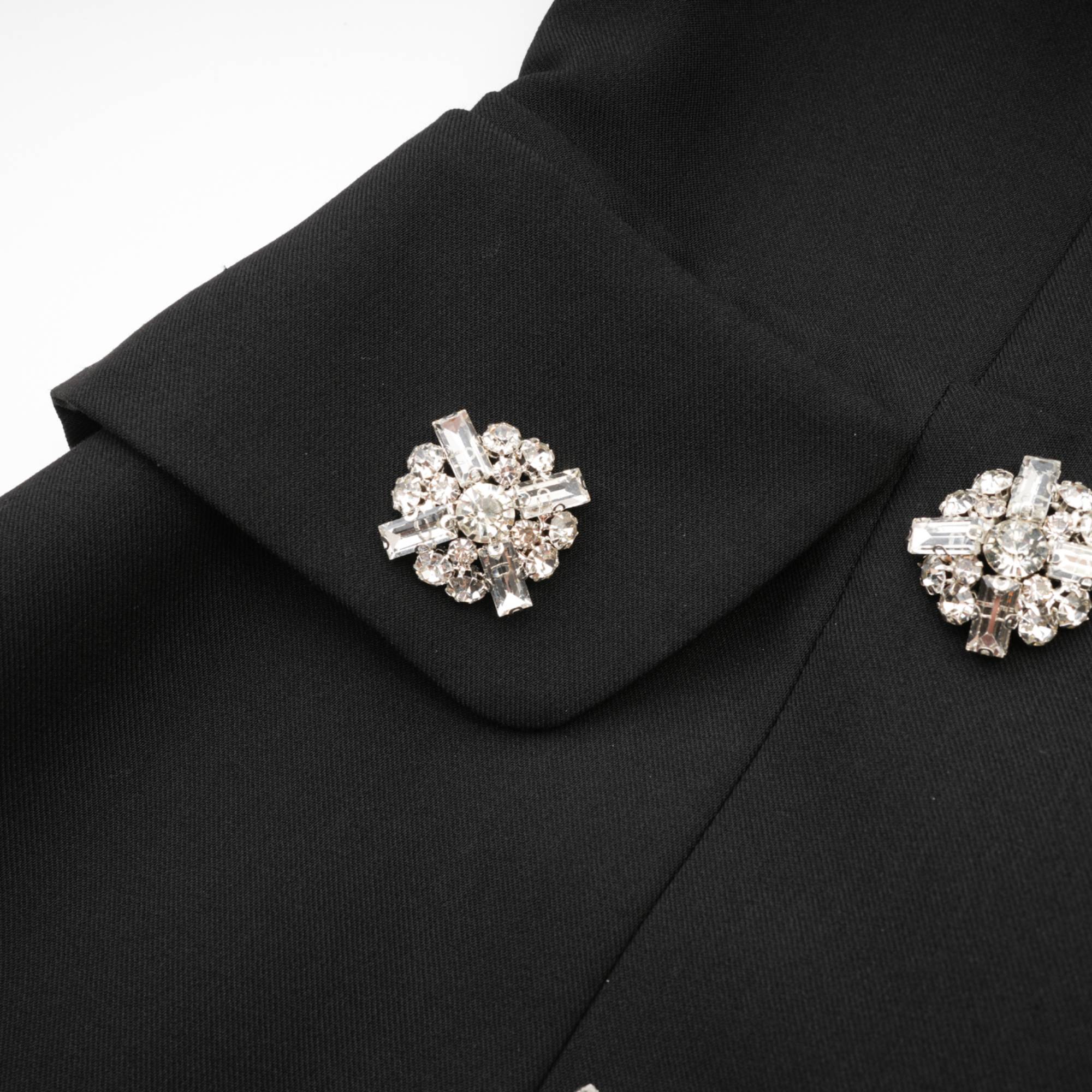 Mealla black crystal-button flared mini dress ( Final Sale-US Only)