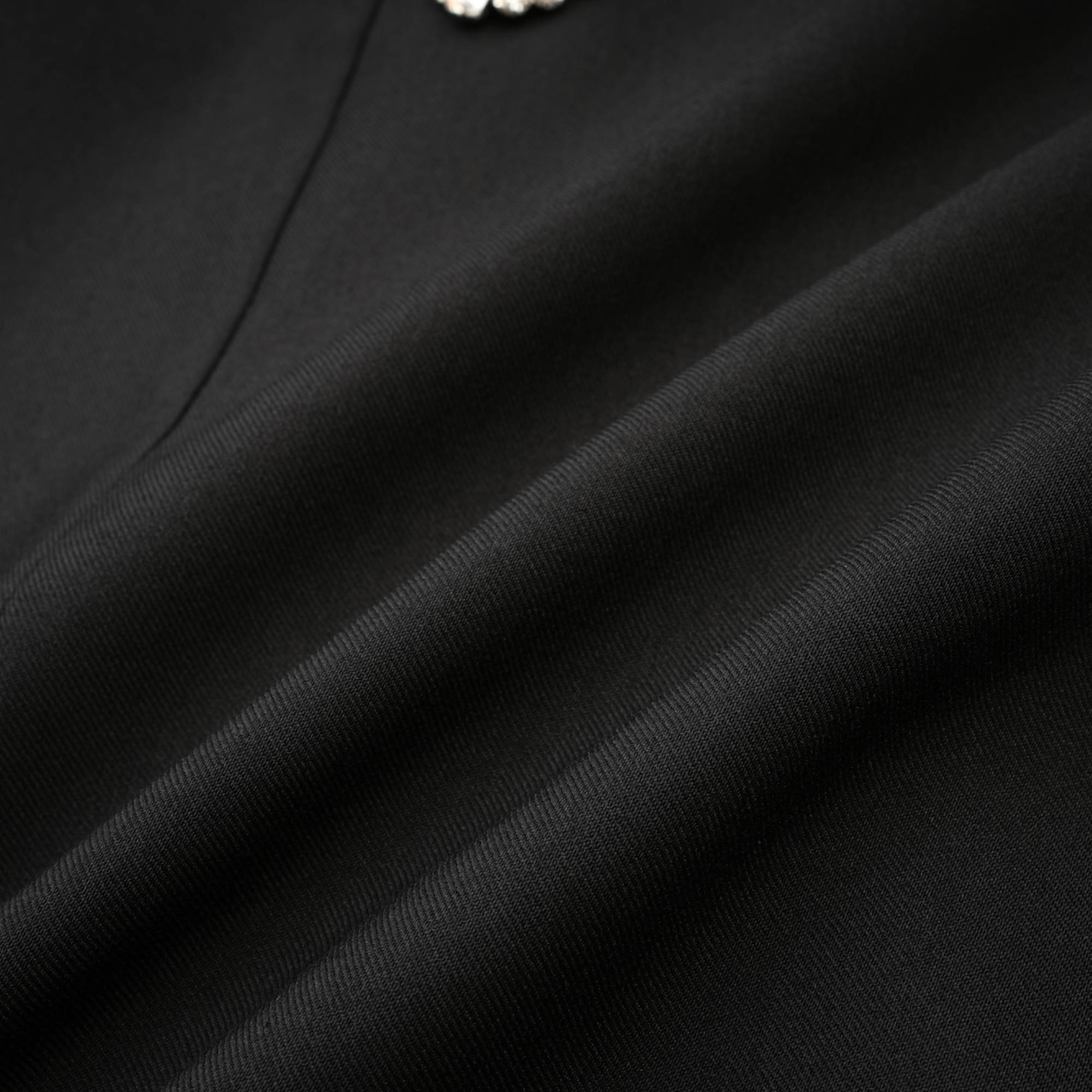 Mealla black crystal-button flared mini dress