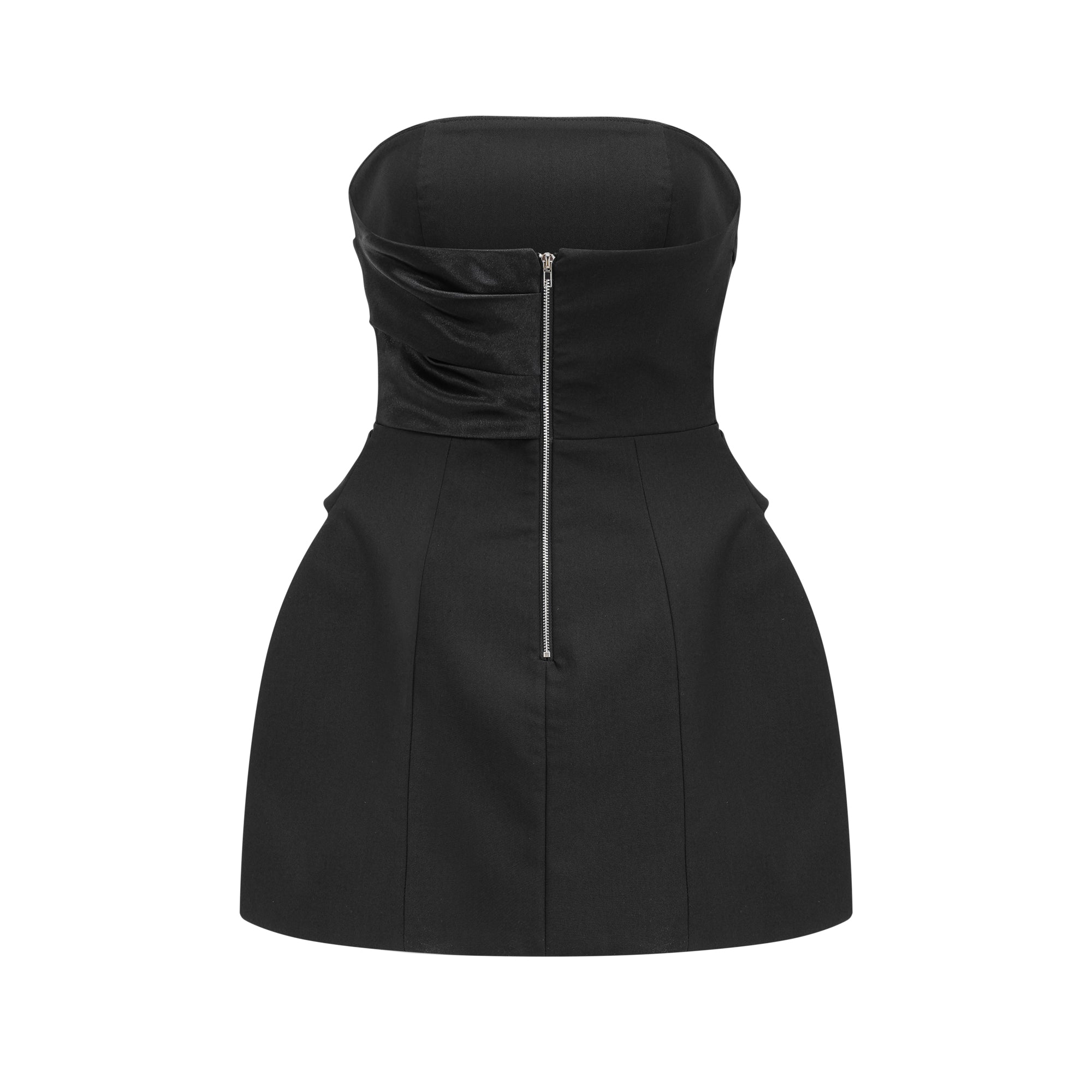 Mealla black crystal-button flared mini dress
