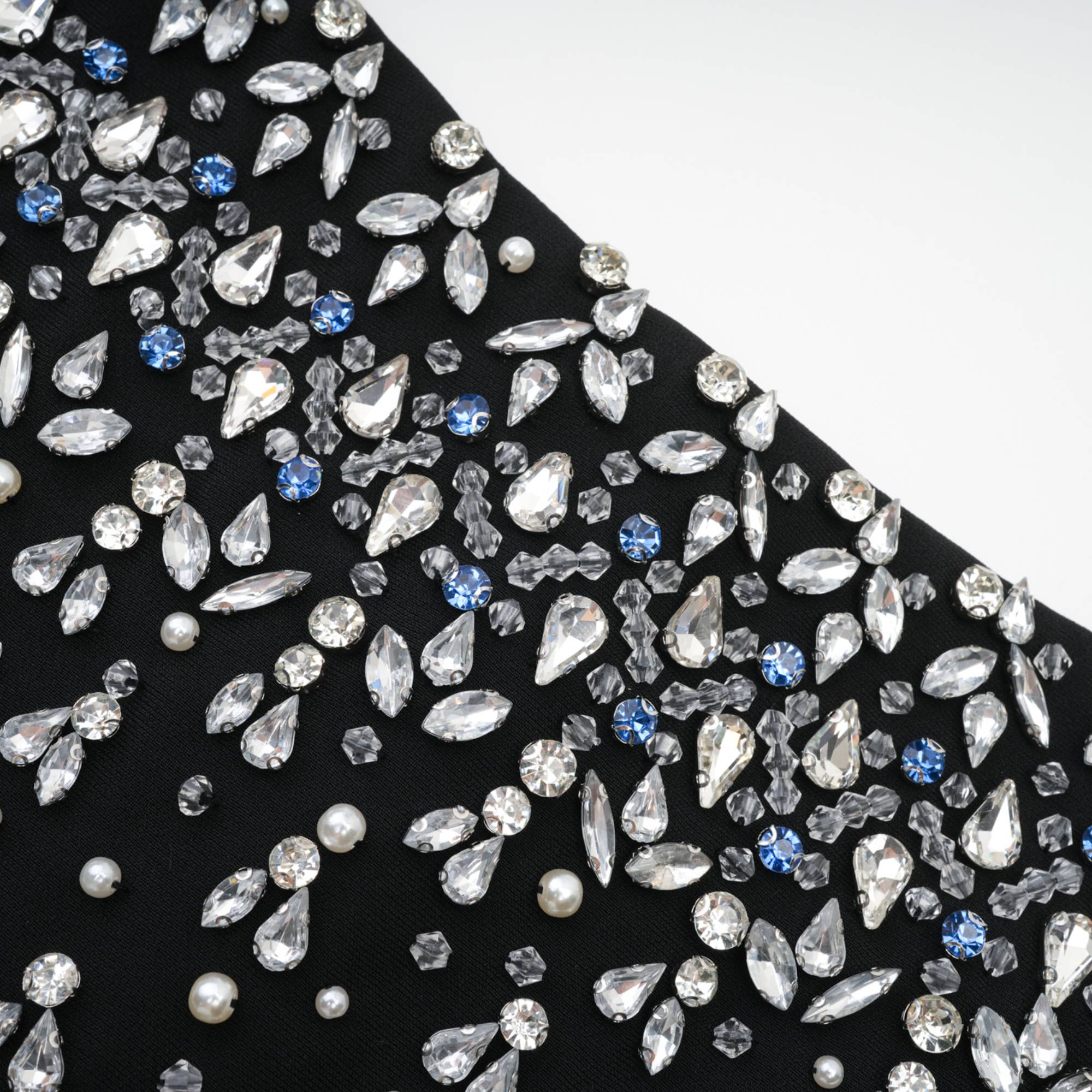 Melisande black embellished mini dress