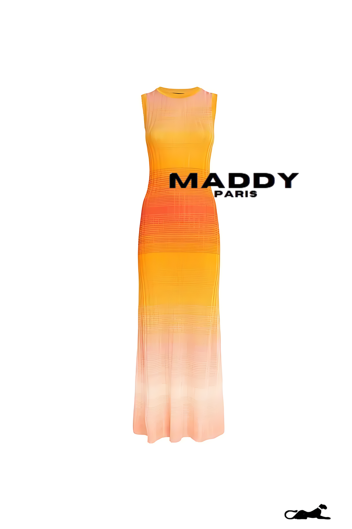 ANDREA Gradient Knitted Maxi Dress Tie-dye - Orange