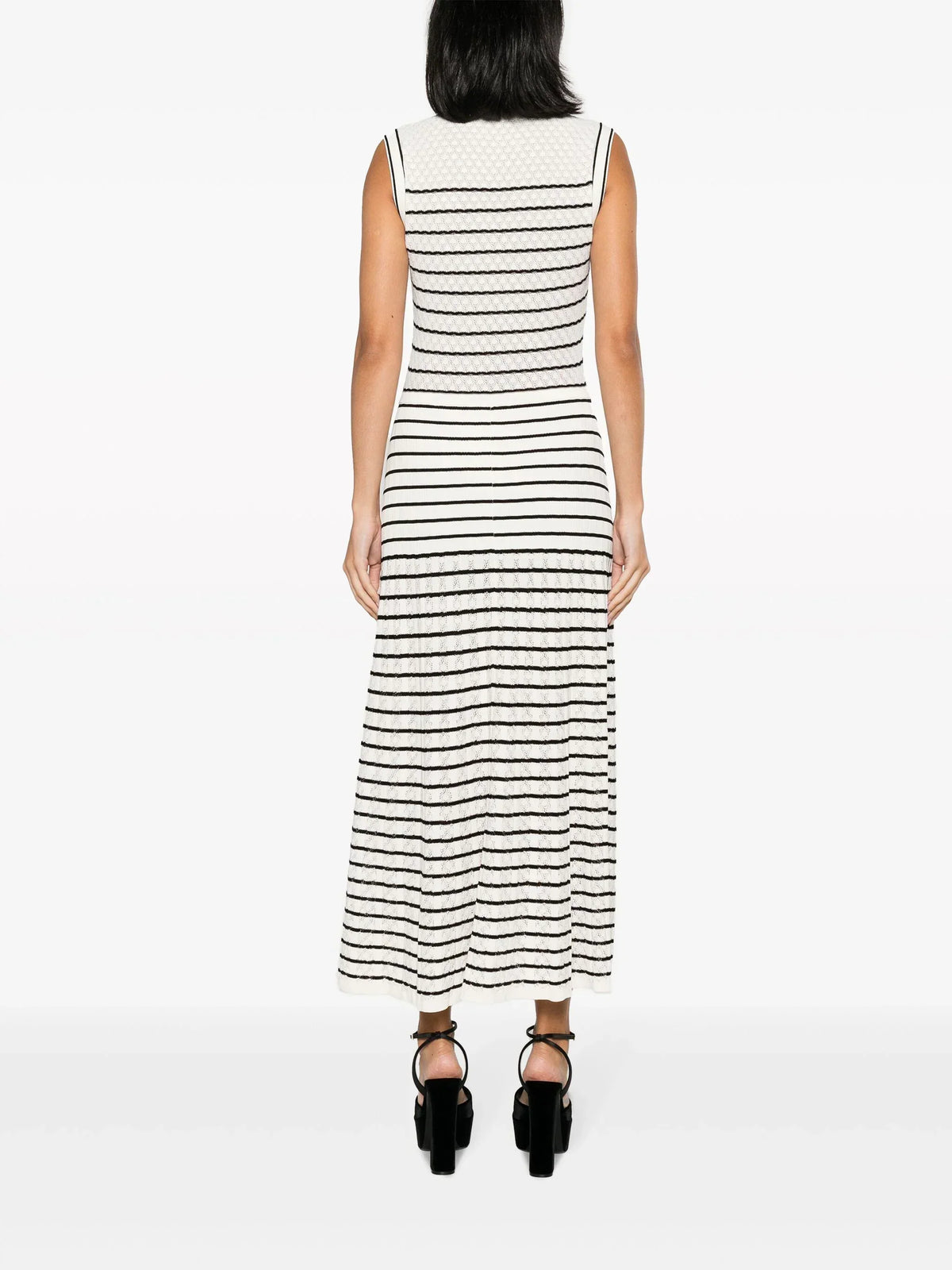 MADDY PARIS striped midi dress - White