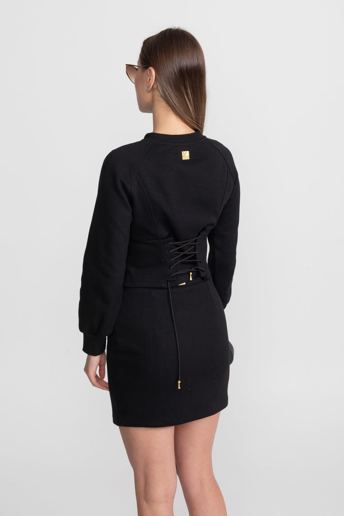 Embellished Button Co-ord Set – Black