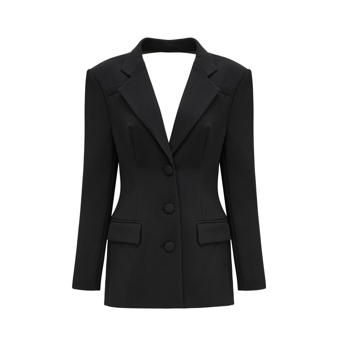 Odette black open-back blazer