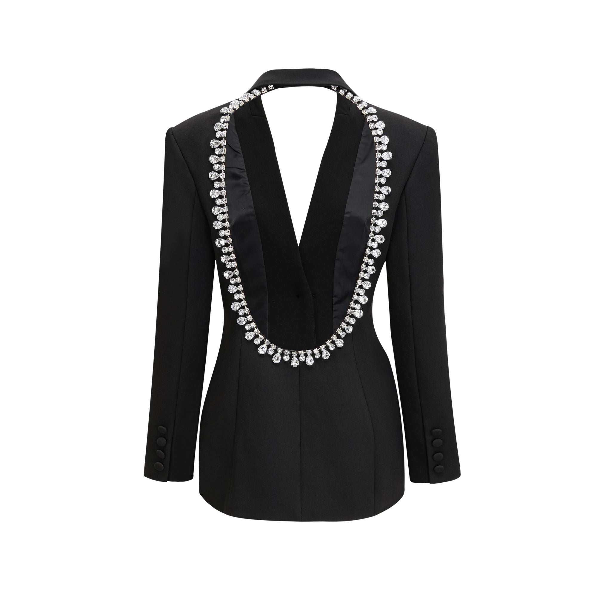 Odette black open-back blazer