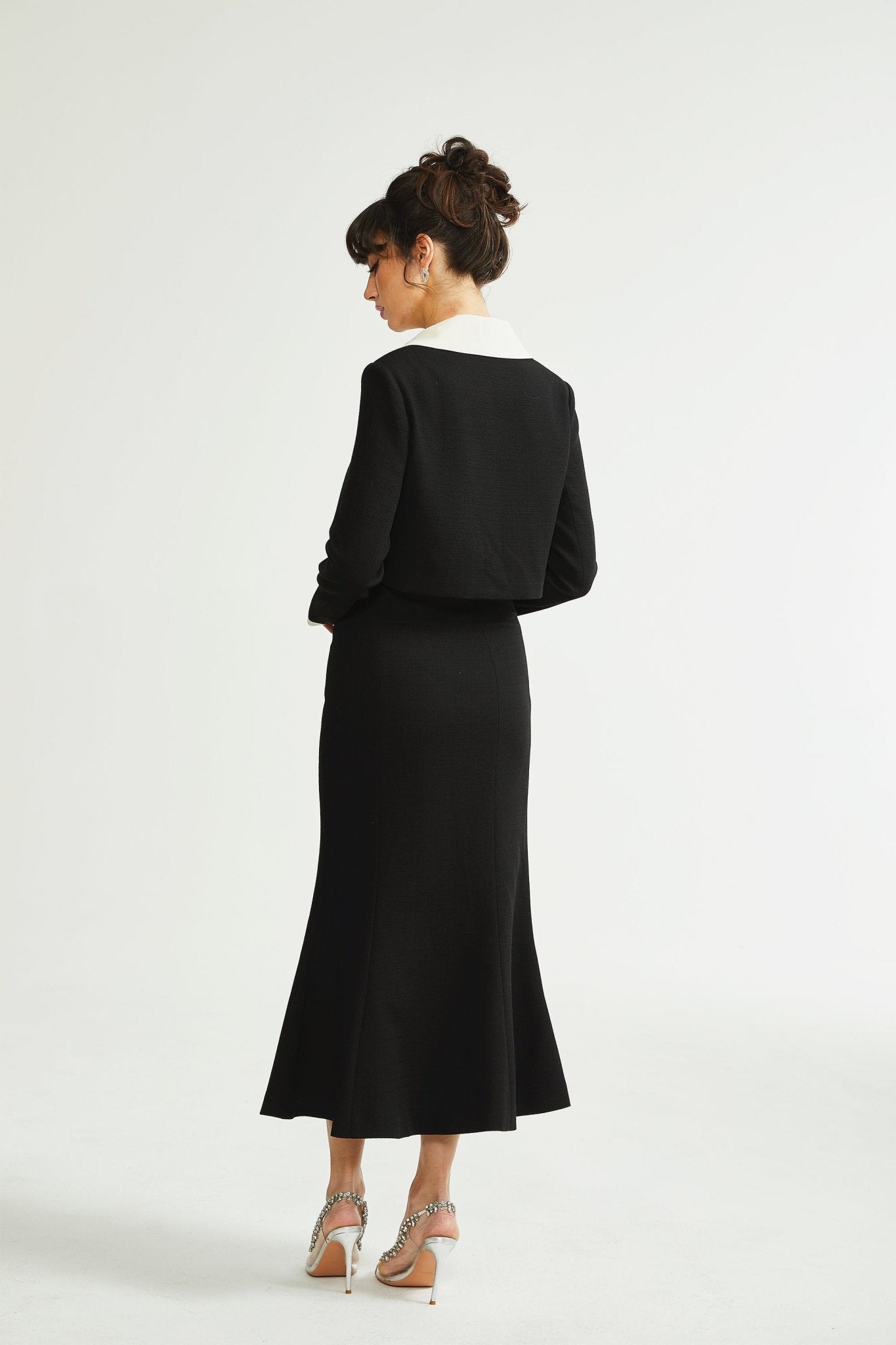 Odile black jacket & skirt matching set