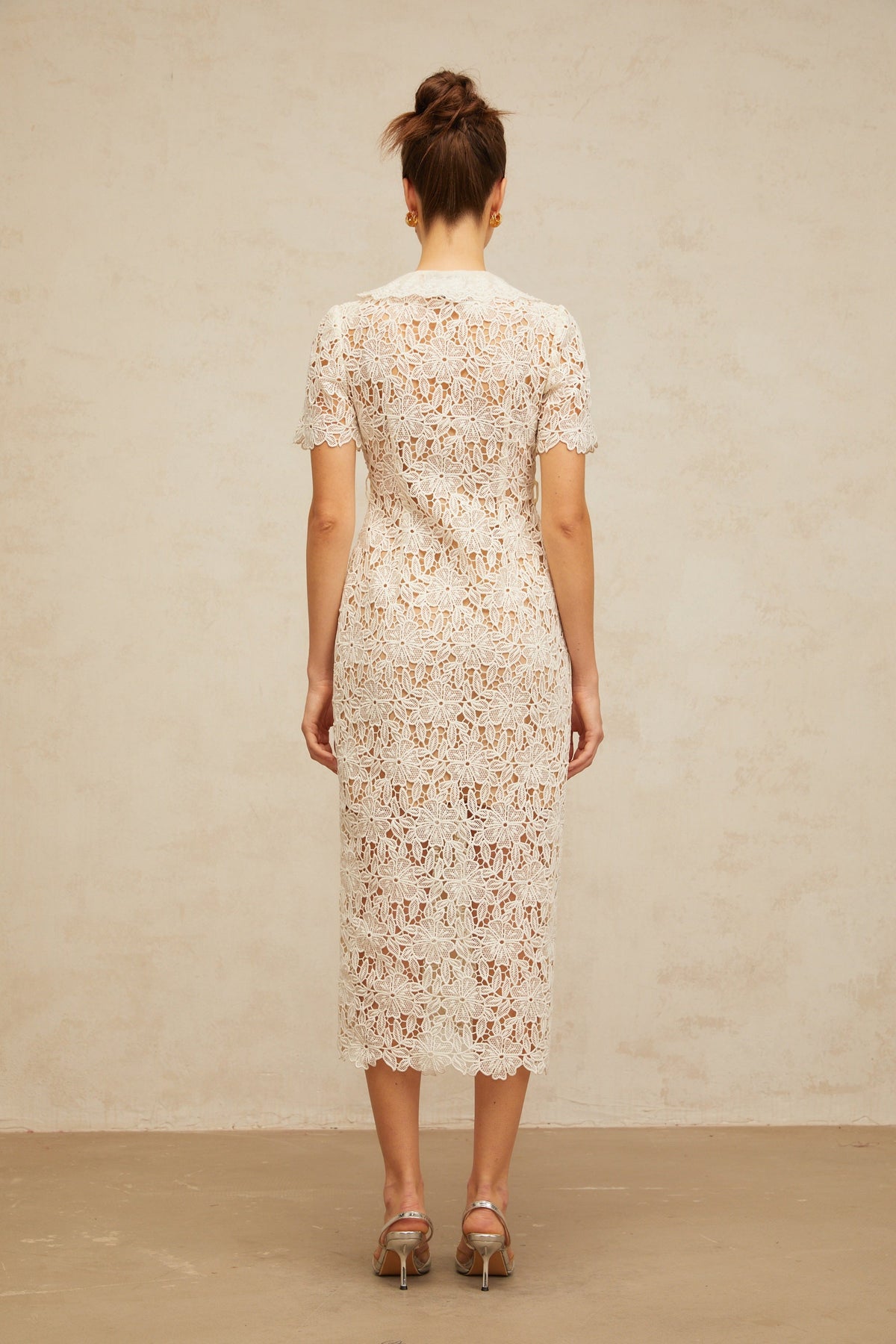 Sophie off-white corded-lace midi dress (Final Sale-US Only)