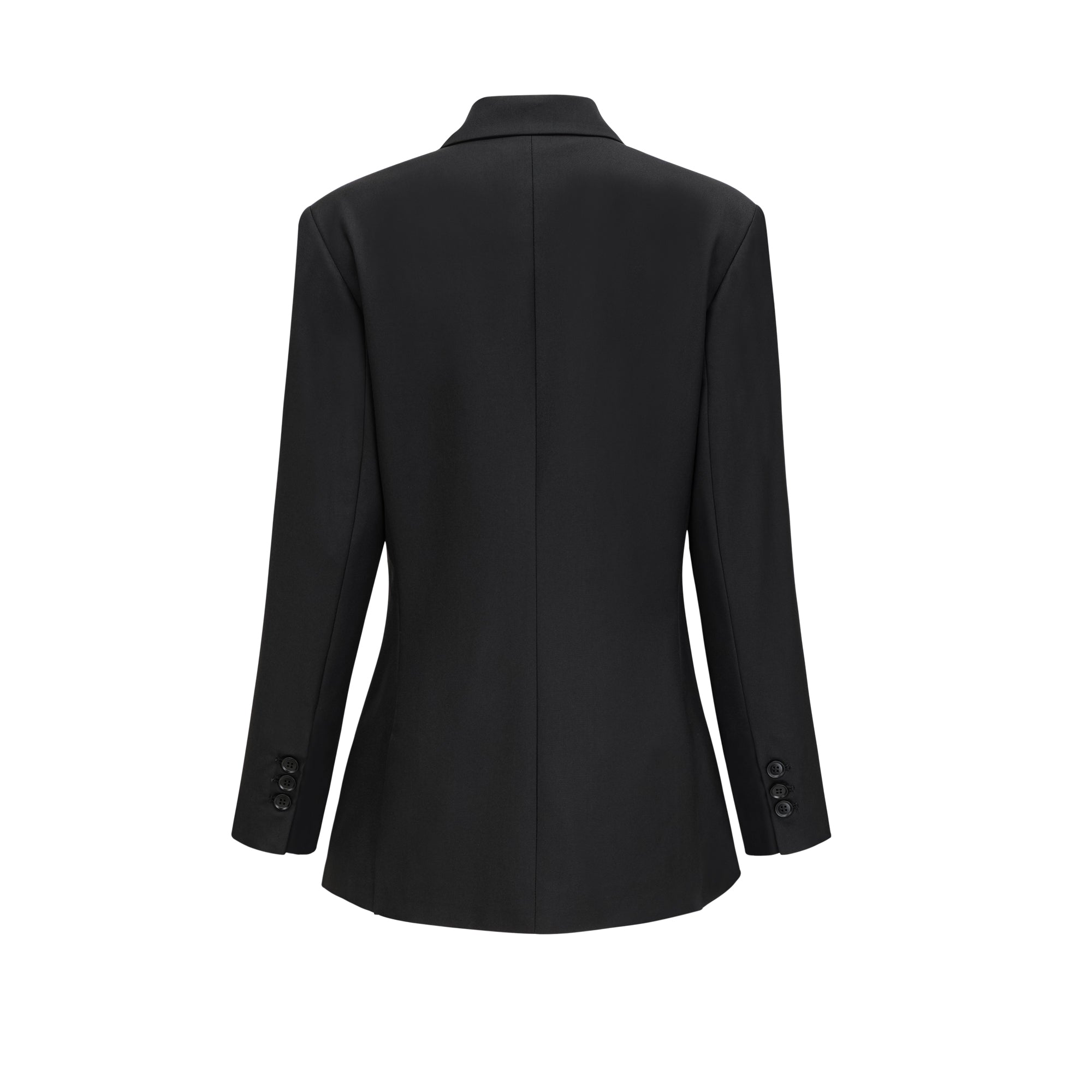 Priscille black double-breasted wool blazer
