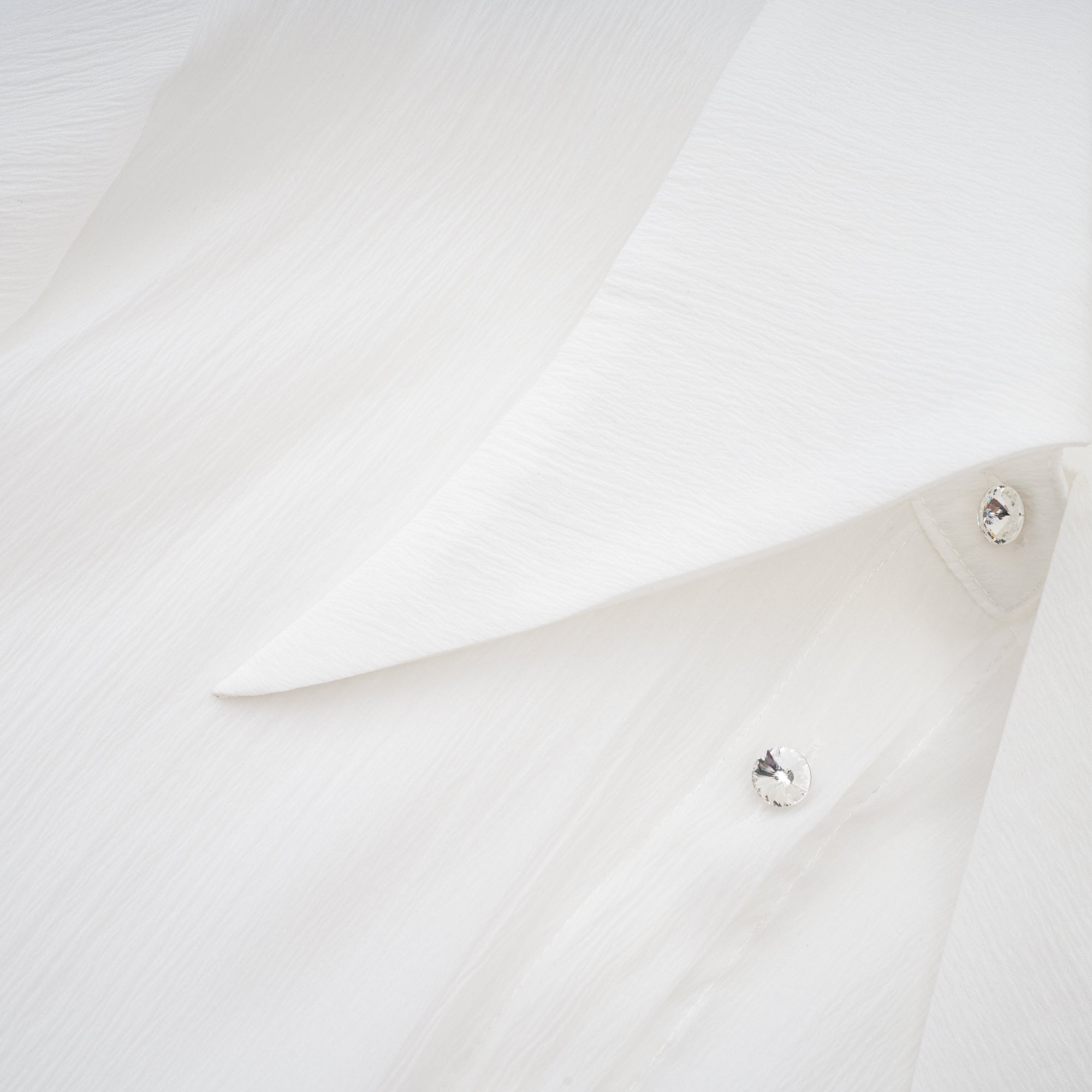 Renée white ruffled mini shirt dress