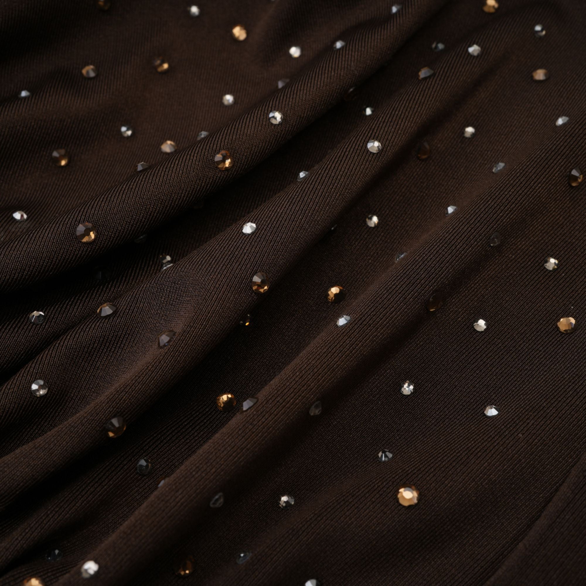 Rose-Suzette brown crystal-embellished bodysuit